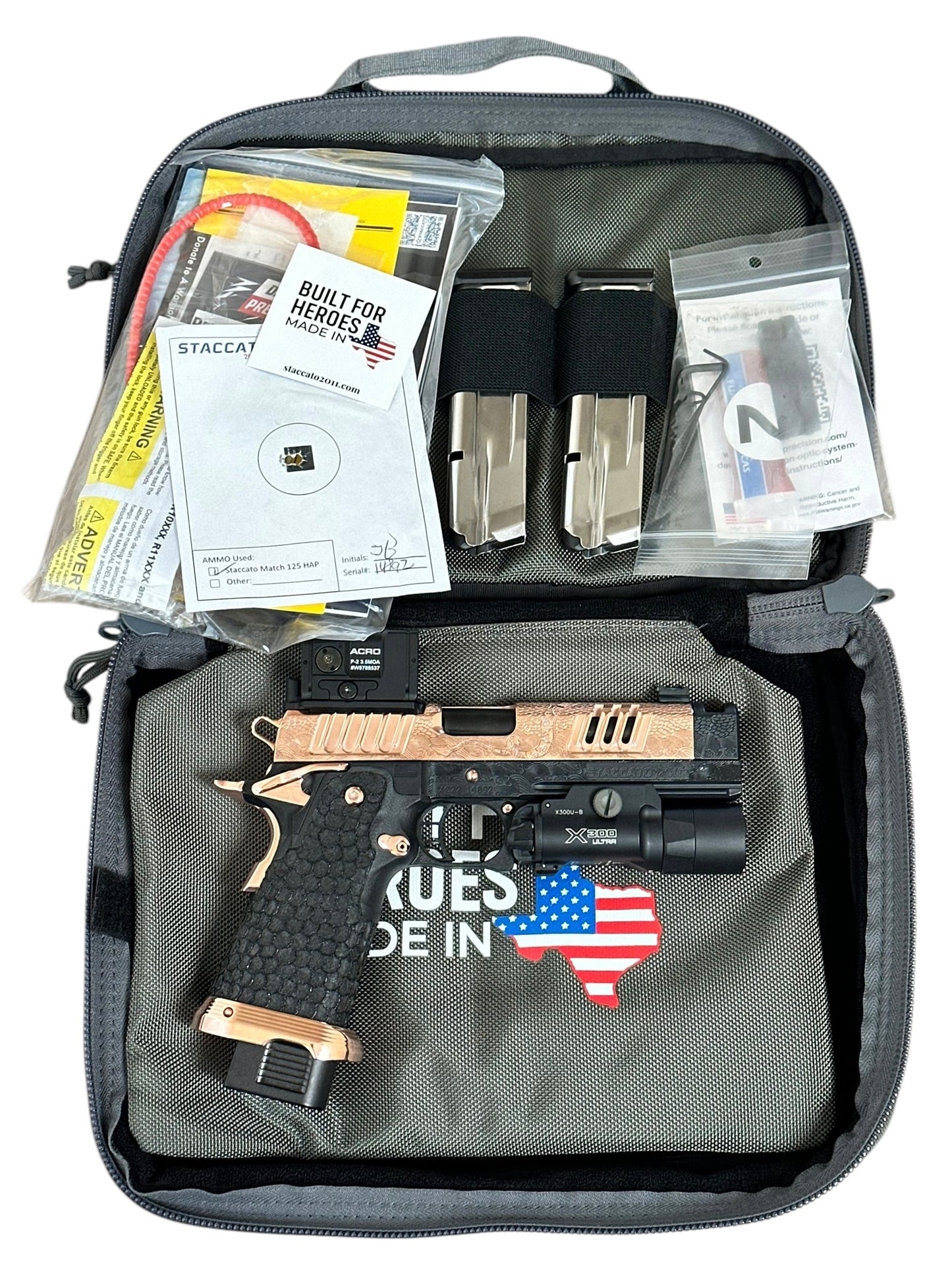 STACCATO CUSTOM XC “BLAZE” ENGRAVED 18K ROSE GOLD WITH ACRO P2 & X300