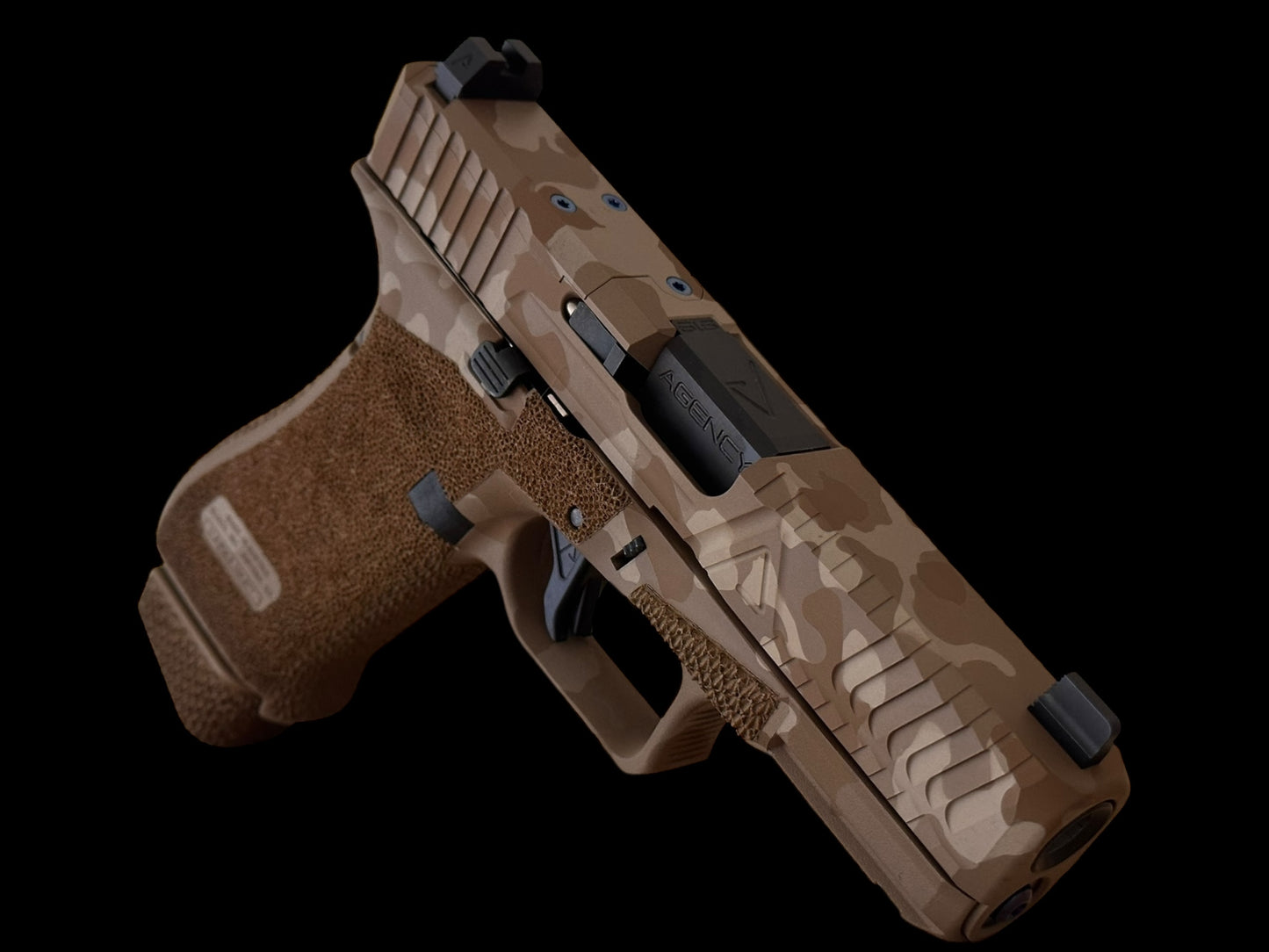 AGENCY ARMS GLOCK 19X FULL BUILD DESERT CAMO AOS
