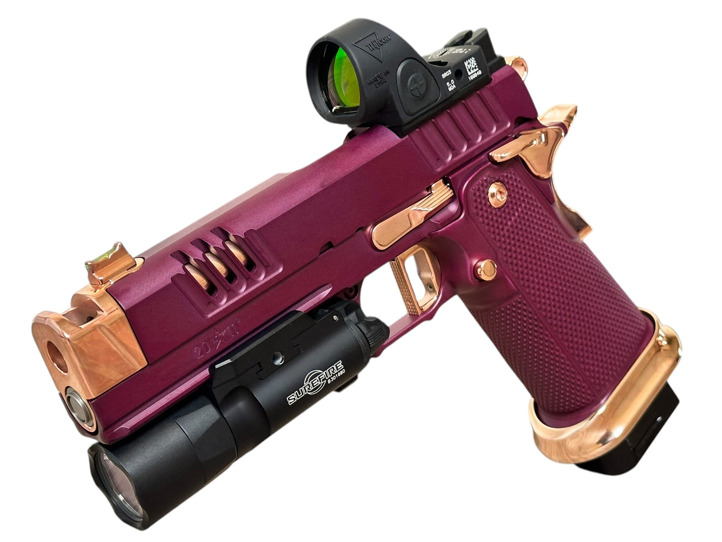 CUSTOM STACCATO XC 2011 CHERRY BLACK / ROSE GOLD ALUMINUM GRIPS SRO AND X300