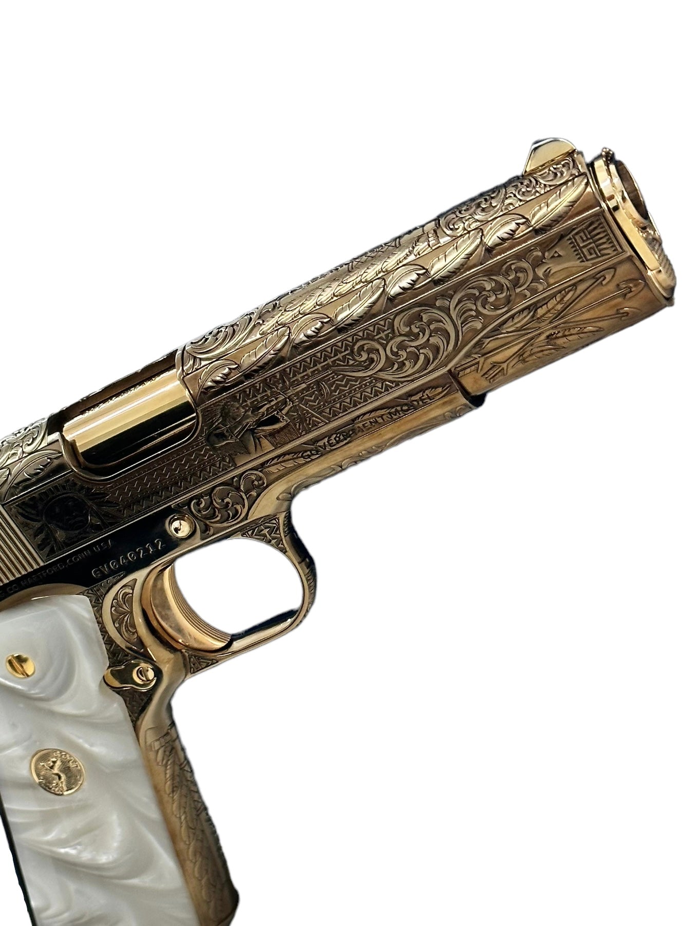 COLT CUSTOM 1911 FULLY ENGRAVED FREEDOM NITRO BRONZE PLATED WITH 24K GOLD ACCENTS.