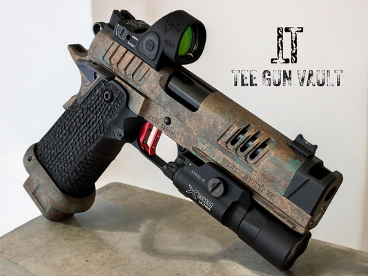STACCATO CUSTOM XC SUNKEN SHIP LIMITED EDITION WITH TREE BARK GRIPS, ATLAS TRIGGER SRO AND X300