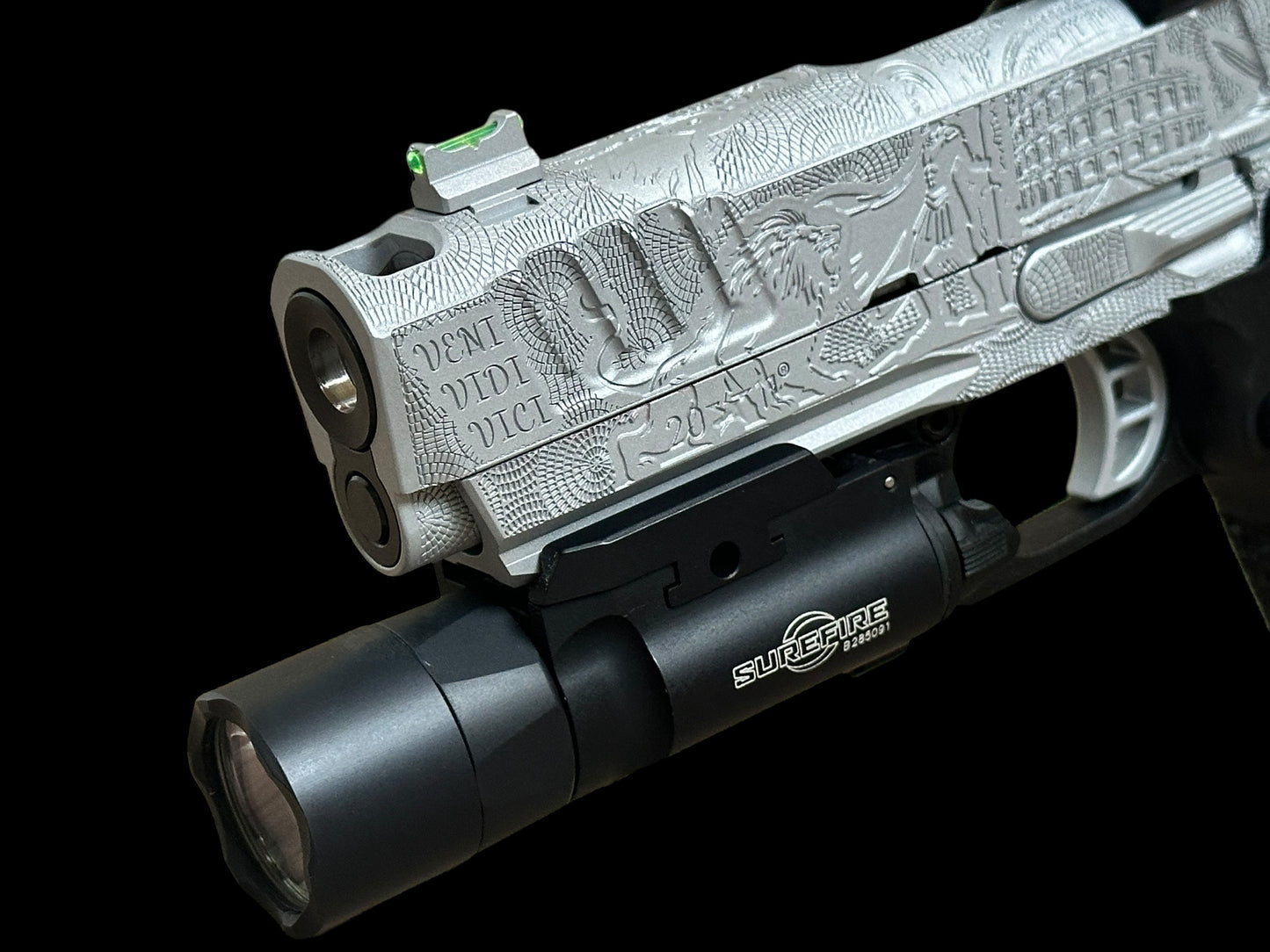 CUSTOM STACCATO C “SPARTACUS” EDITION PORTED FULLY ENGRAVED WITH SILVER FINISH SRO AND X300