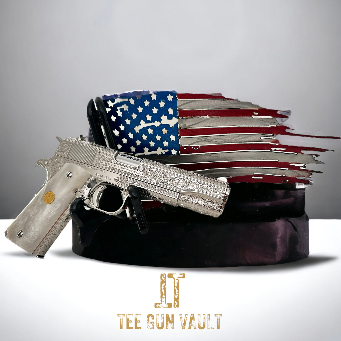 COLT CUSTOM 1911 FULLY ENGRAVED HIGH POLISHED AND NICKEL PLATED .45ACP