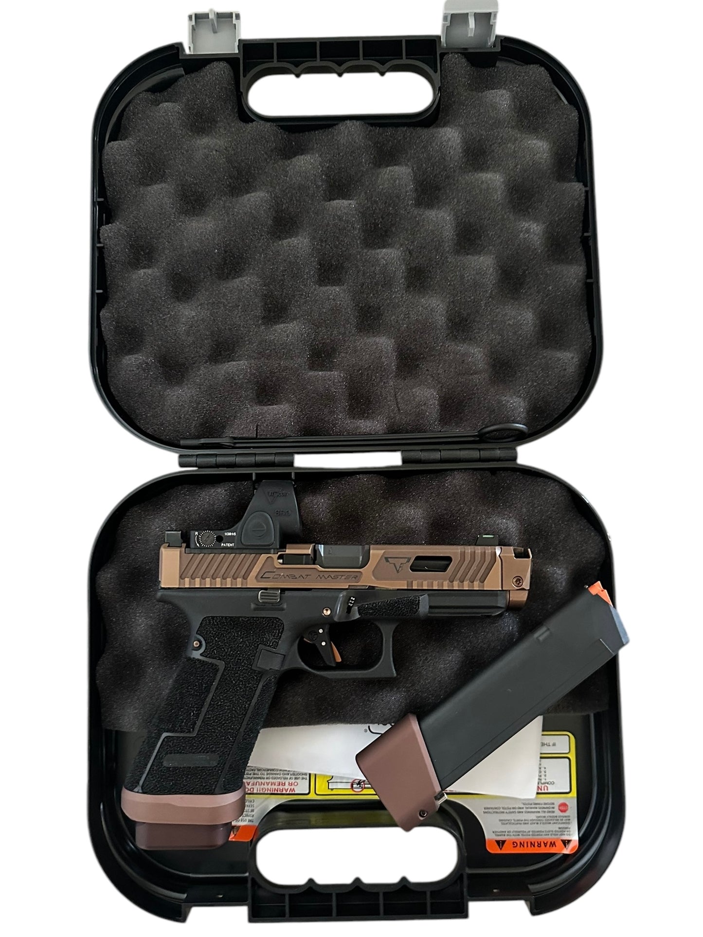 TARAN TACTICAL COMBAT MASTER GLOCK 45 COPPERHEAD XR WITH TRIJICON SRO.