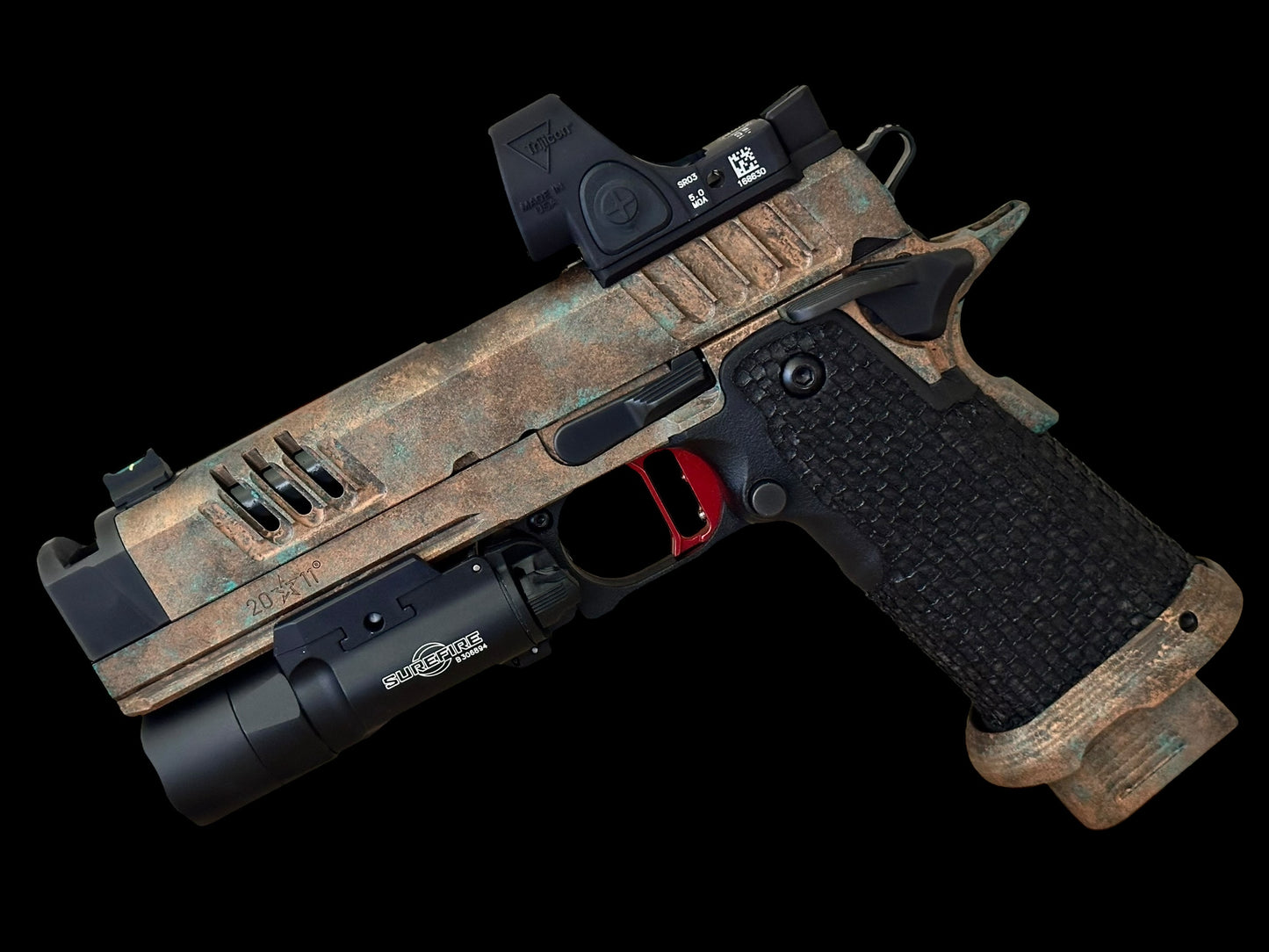 STACCATO CUSTOM XC SUNKEN SHIP LIMITED EDITION WITH TREE BARK GRIPS, ATLAS TRIGGER SRO AND X300
