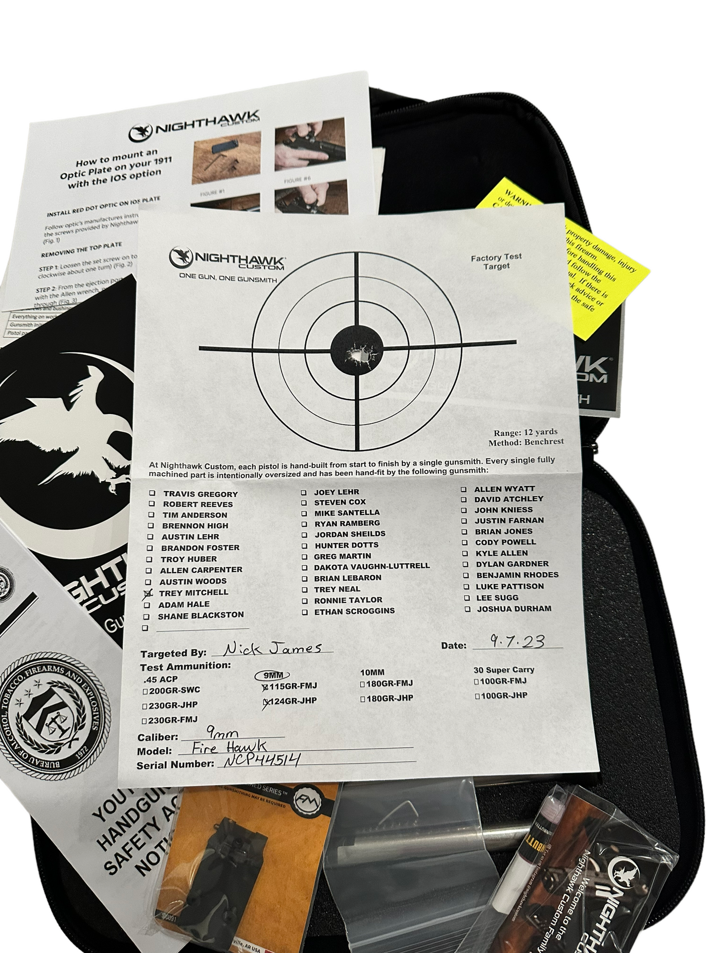 NIGHTHAWK CUSTOM FIREHAWK CAMO COMP'D WITH LOS CUT AND PLATE 9MM