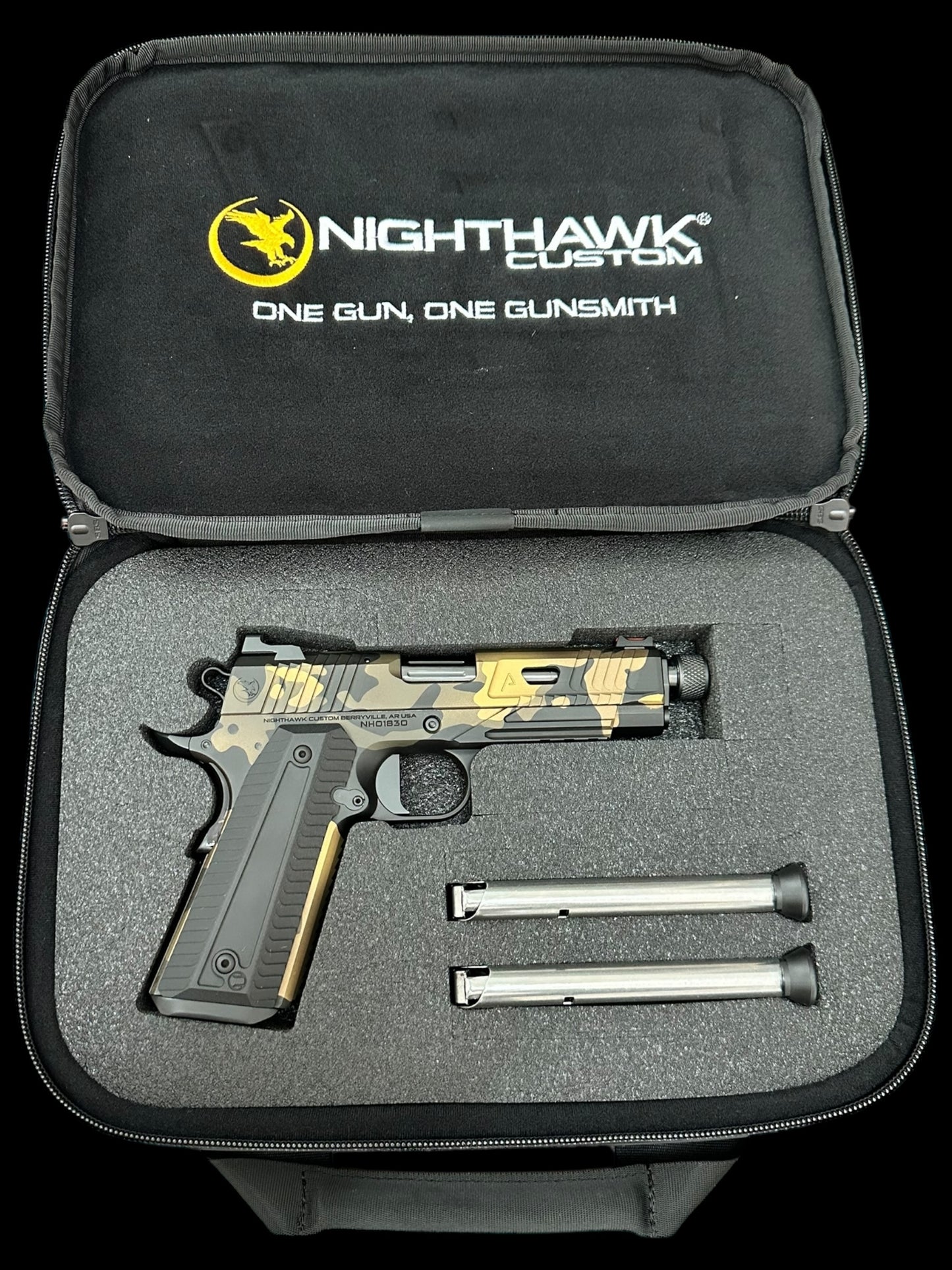 NIGHTHAWK CUSTOM AGENT 2 COMMANDER THREADED OPTIC READY CAMO HALO FINISH 45ACP