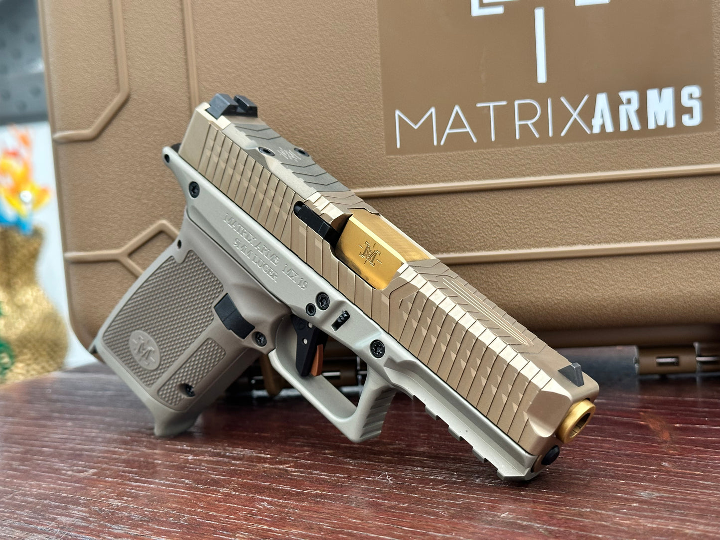 MATRIX ARMS MX19 FDE ALUMINUM FRAME GOLD BARREL