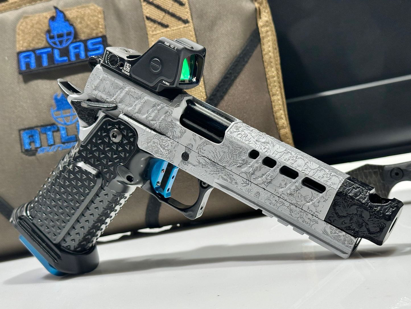 ATLAS GUNWORKS EREBUS “GHOUL” CUSTOM 1 OF 1 WITH TRJICON RMR HD AND STROUP KNIVES BRAVO-5