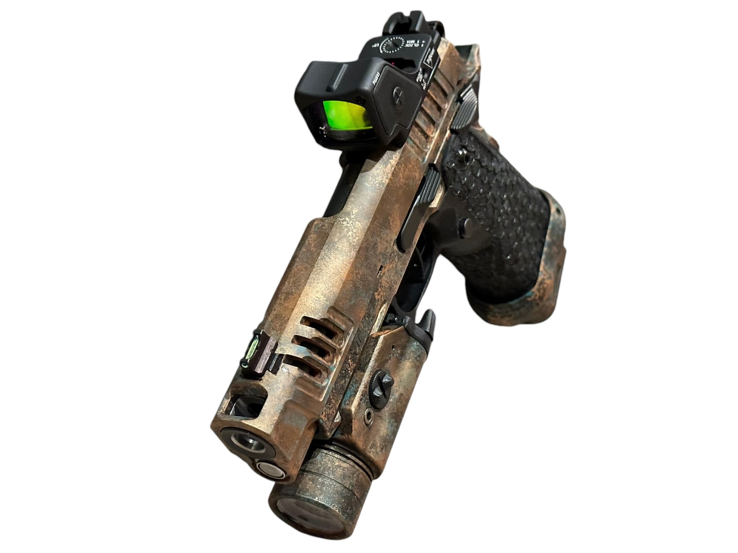STACCATO P X SERIES FULLY CUSTOMIZED PORTED BARREL SUNKEN SHIP LIMITED EDITION WITH TRIJICON RMR HD AND FLASHLIGHT
