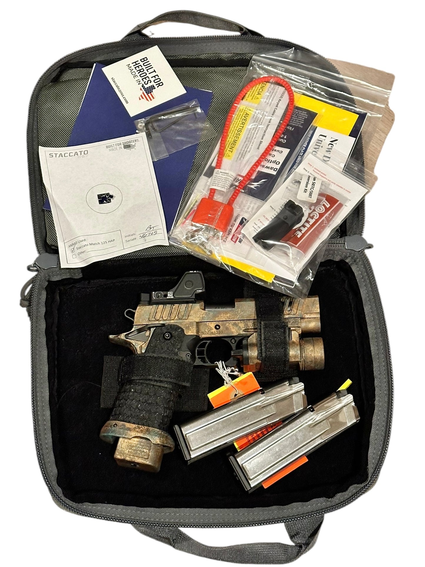 STACCATO P X SERIES FULLY CUSTOMIZED PORTED BARREL SUNKEN SHIP LIMITED EDITION WITH TRIJICON RMR HD AND FLASHLIGHT