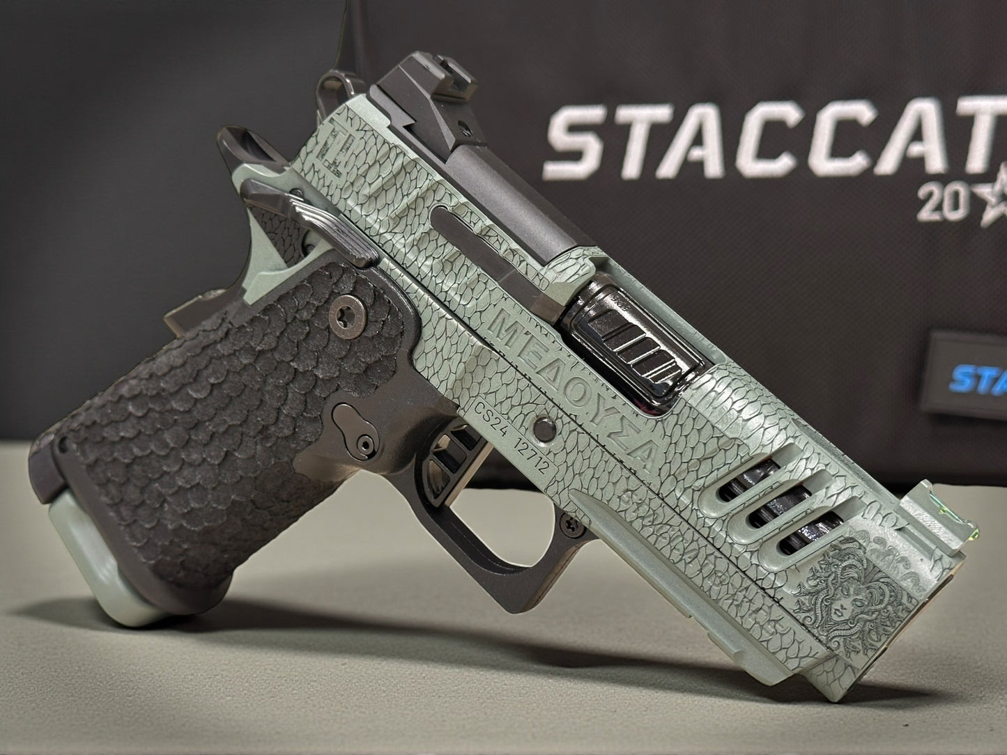 STACCATO CUSTOM CS “MEDUSA” 3.5” PORTED X SERIES DRAGON SCALE GRIPS