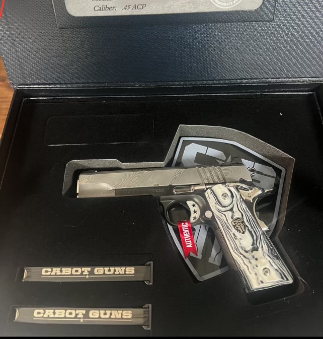 CABOT GUNS ZEBRA DAMASCUS 1 OF 10 CHAMBERED IN .45ACP