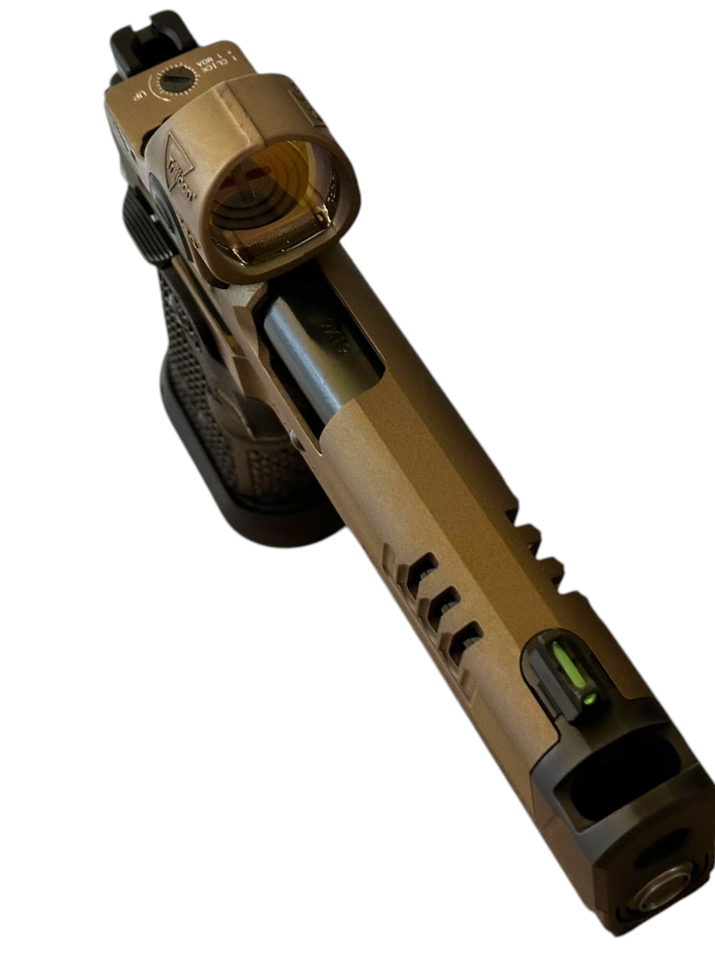 STACCATO XC 2011 CUSTOM BRONZE/BLACK WITH ATLAS TRIGGER AND TRIJICON SRO