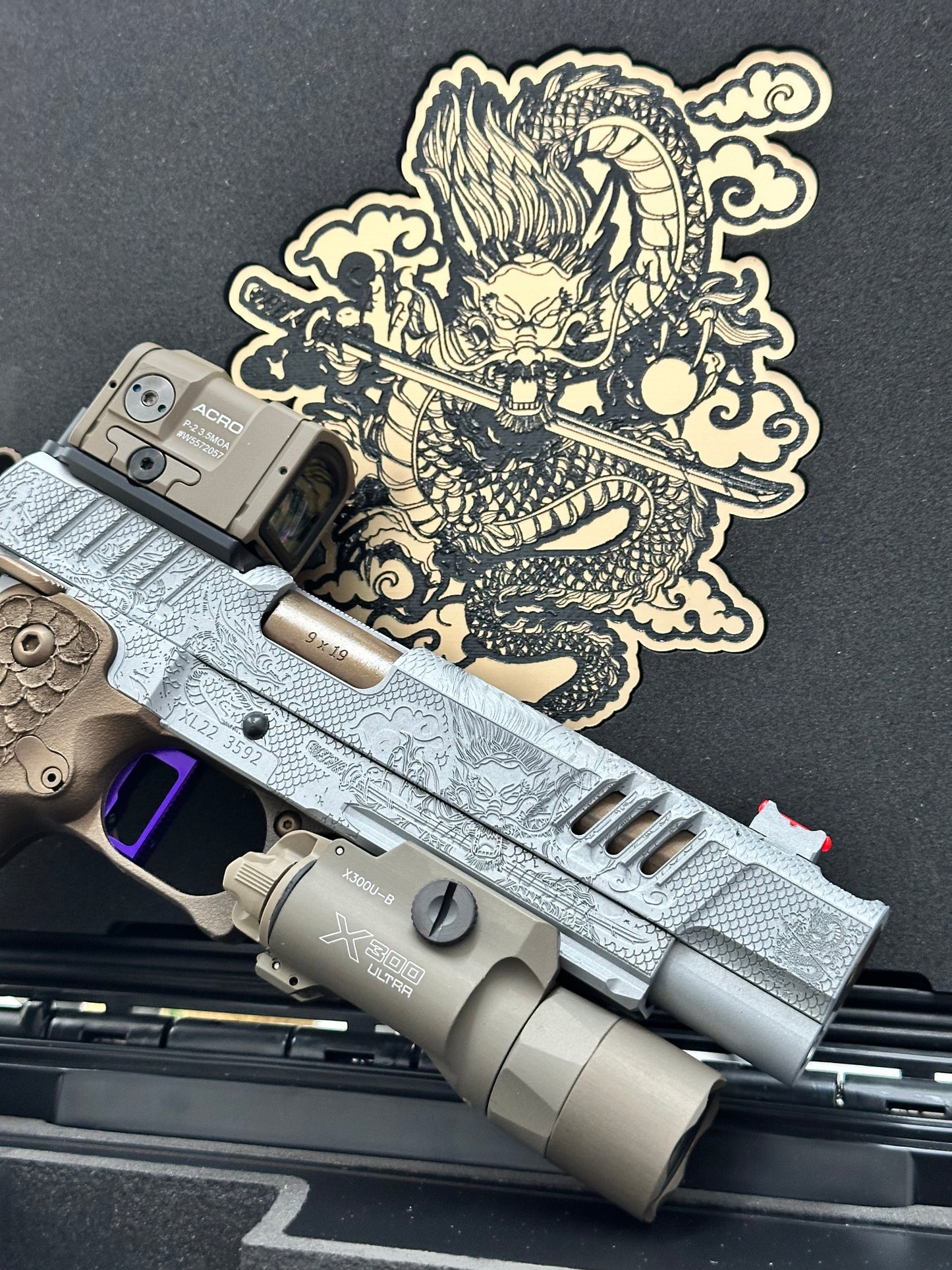 STACCATO CUSTOM XL “THE LAST SAMURAI” 5.4” PORTED BARREL WITH ACRO P2 AND X300 9MM