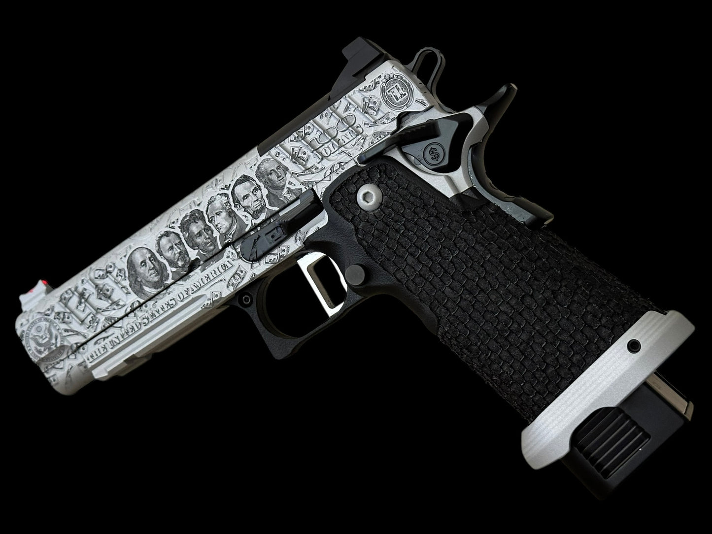 STACCATO CUSTOM P PORTED “FORUNE & LEGACY” 3D ENGRAVED SILVER/BLACK FINISH INFINITY TRIGGER