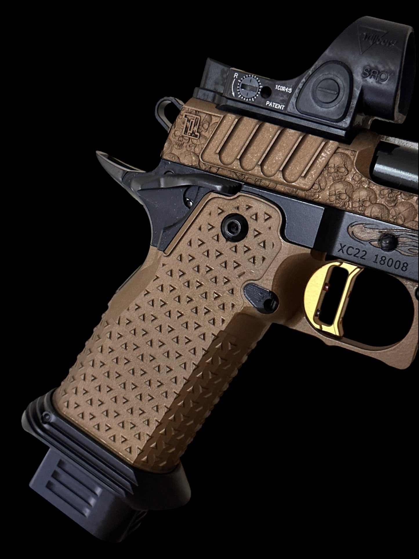 STACCATO CUSTOM XC “VITA FINITA” BLACK/BRONZE WITH ATLAS ALUMINUM GRIPS AND SRO