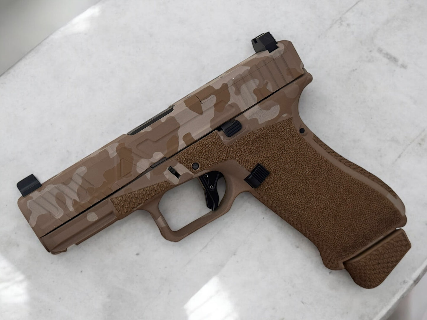 AGENCY ARMS GLOCK 19X FULL BUILD DESERT CAMO AOS