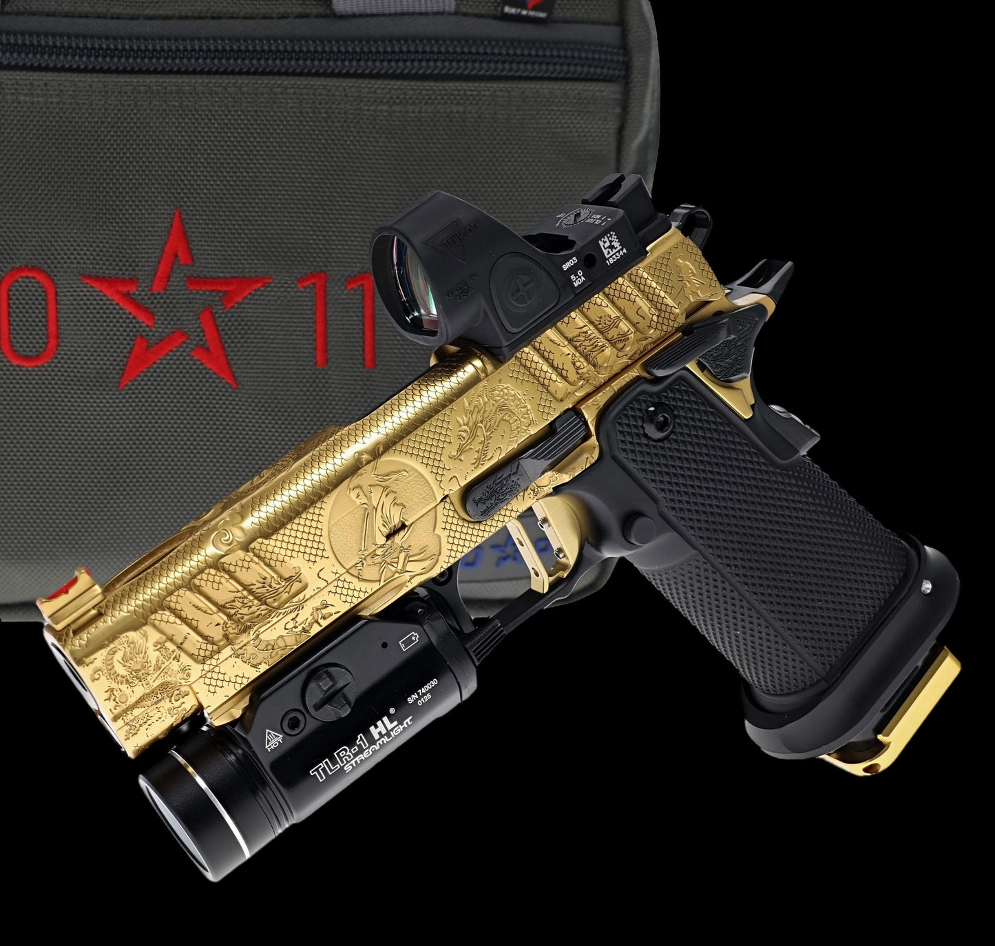 STACCATO CUSTOM P “LAST SAMURAI” PORTED ENGRAVED IN POLISHED GOLD TIN (PVD)