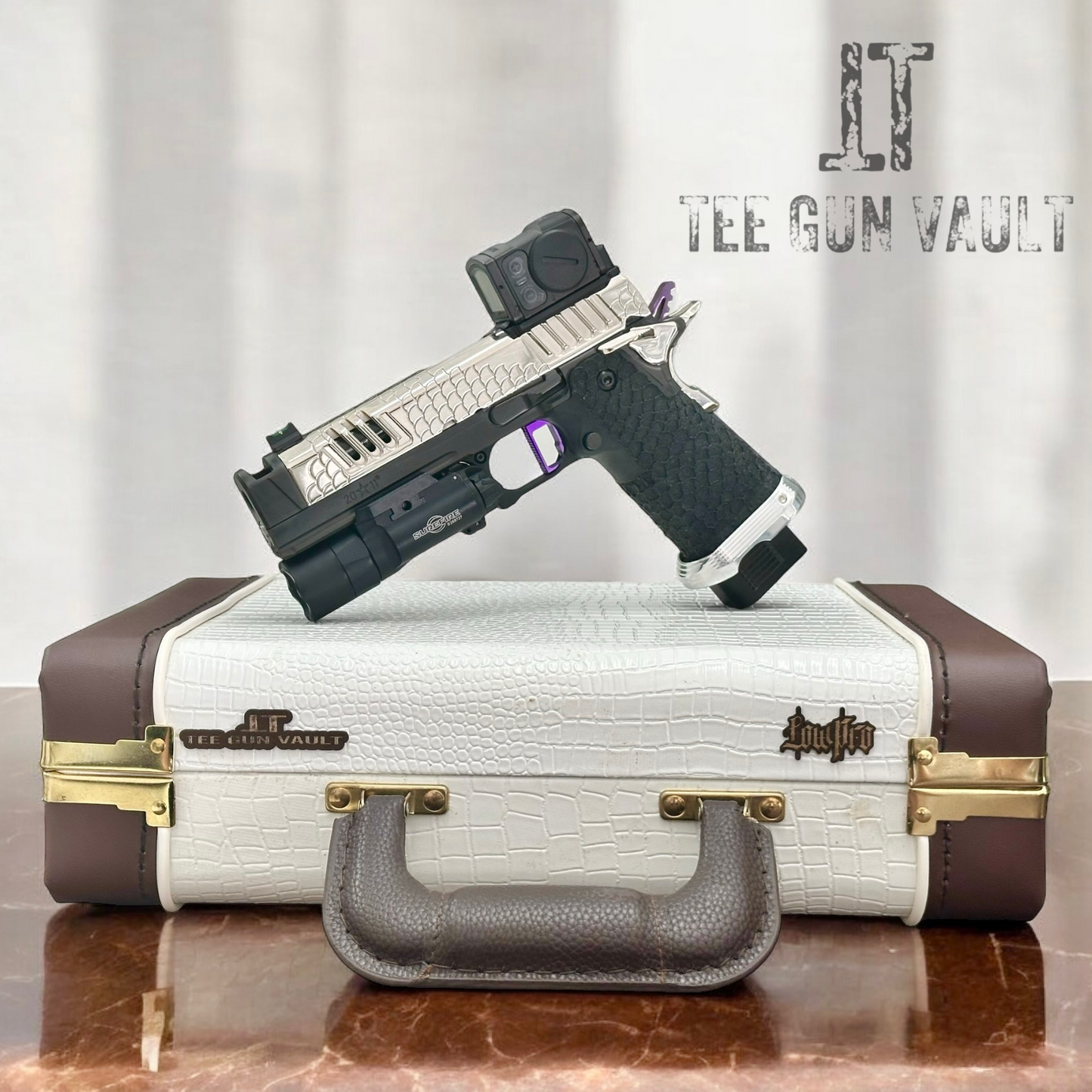 FULLY CUSTOMIZED STACCATO XC ENGRAVED POLISHED NICKEL PLATED WITH INFINITY TRIGGER ACRO AND X300