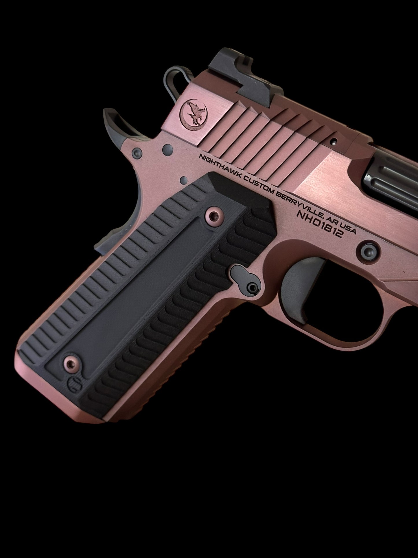 NIGHTHAWK CUSTOM AGENT 2 COMMANDER OPTIC READY RECON ROSE GOLD FINISH .45ACP PRO TECH KNIFE