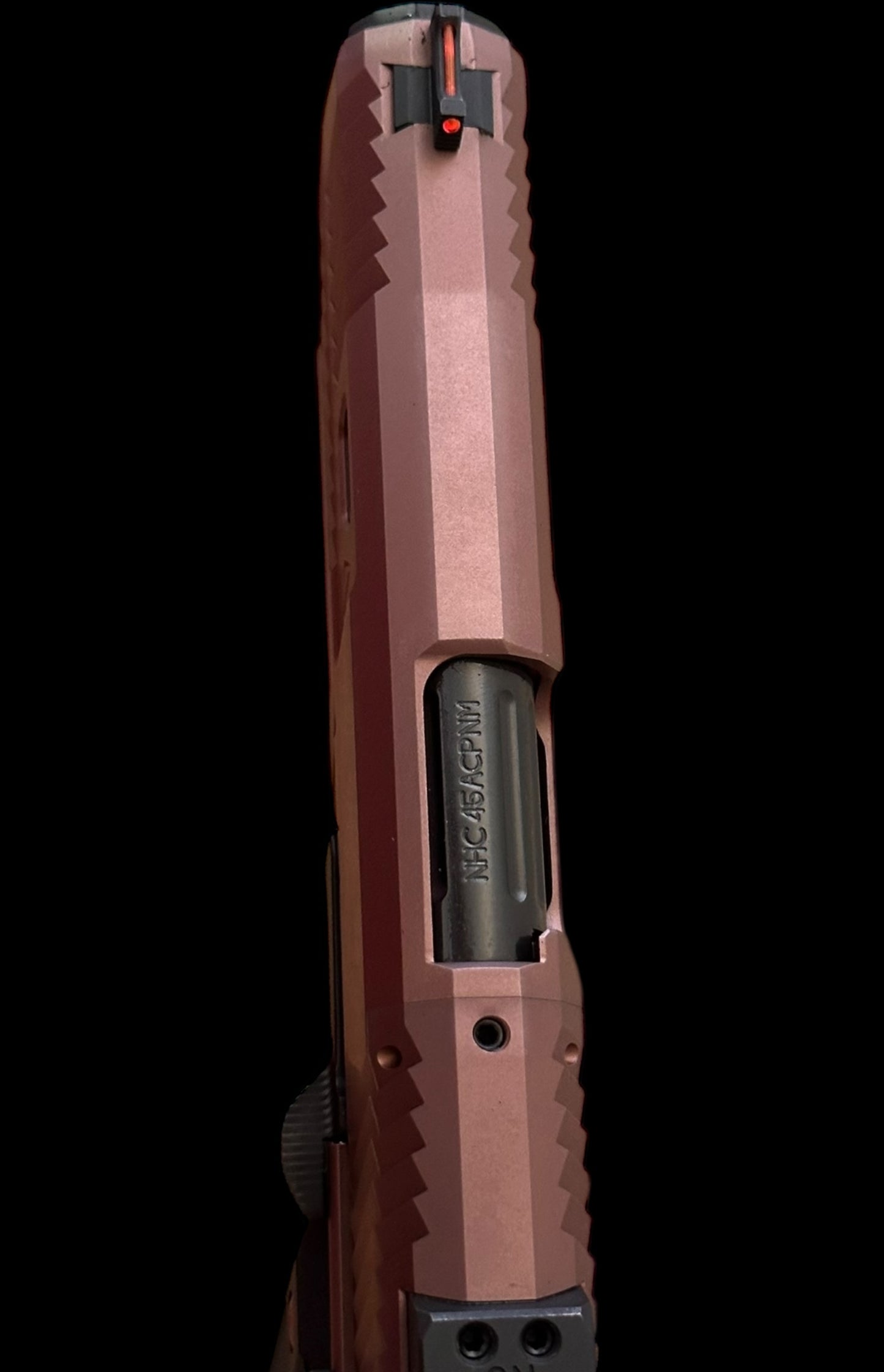 NIGHTHAWK CUSTOM AGENT 2 COMMANDER OPTIC READY RECON ROSE GOLD FINISH .45ACP PRO TECH KNIFE