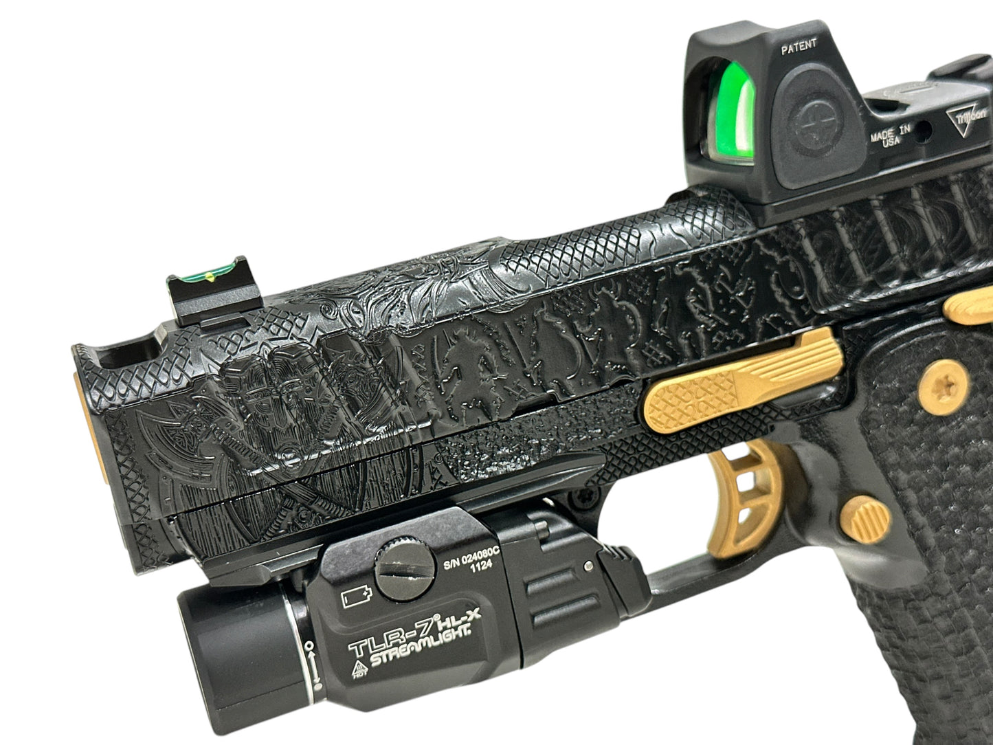 STACCATO CUSTOM C “VIKING” PORTED ENGRAVED IN BLACK/GOLD FINISH 9MM