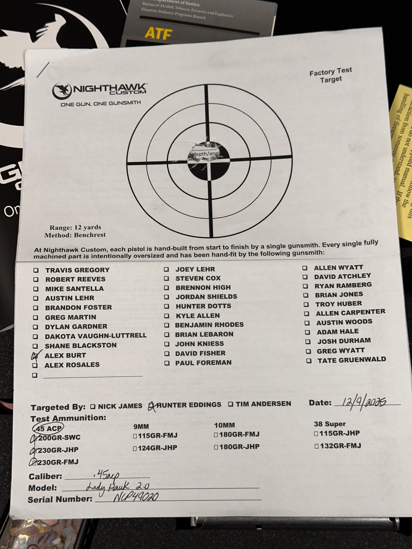 NIGHTHAWK CUSTOM LADYHAWK 2.0 DLC/ROSE GOLD .45ACP