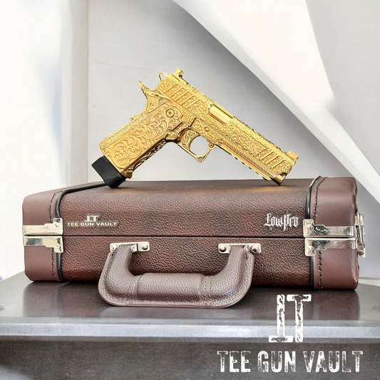 SPRINGFIELD ARMORY CUSTOM PRODIGY DOUBLE STACK 1 OF 1 FULLY ENGRAVED POLISHED AND 24K GOLD PLATED 9MM