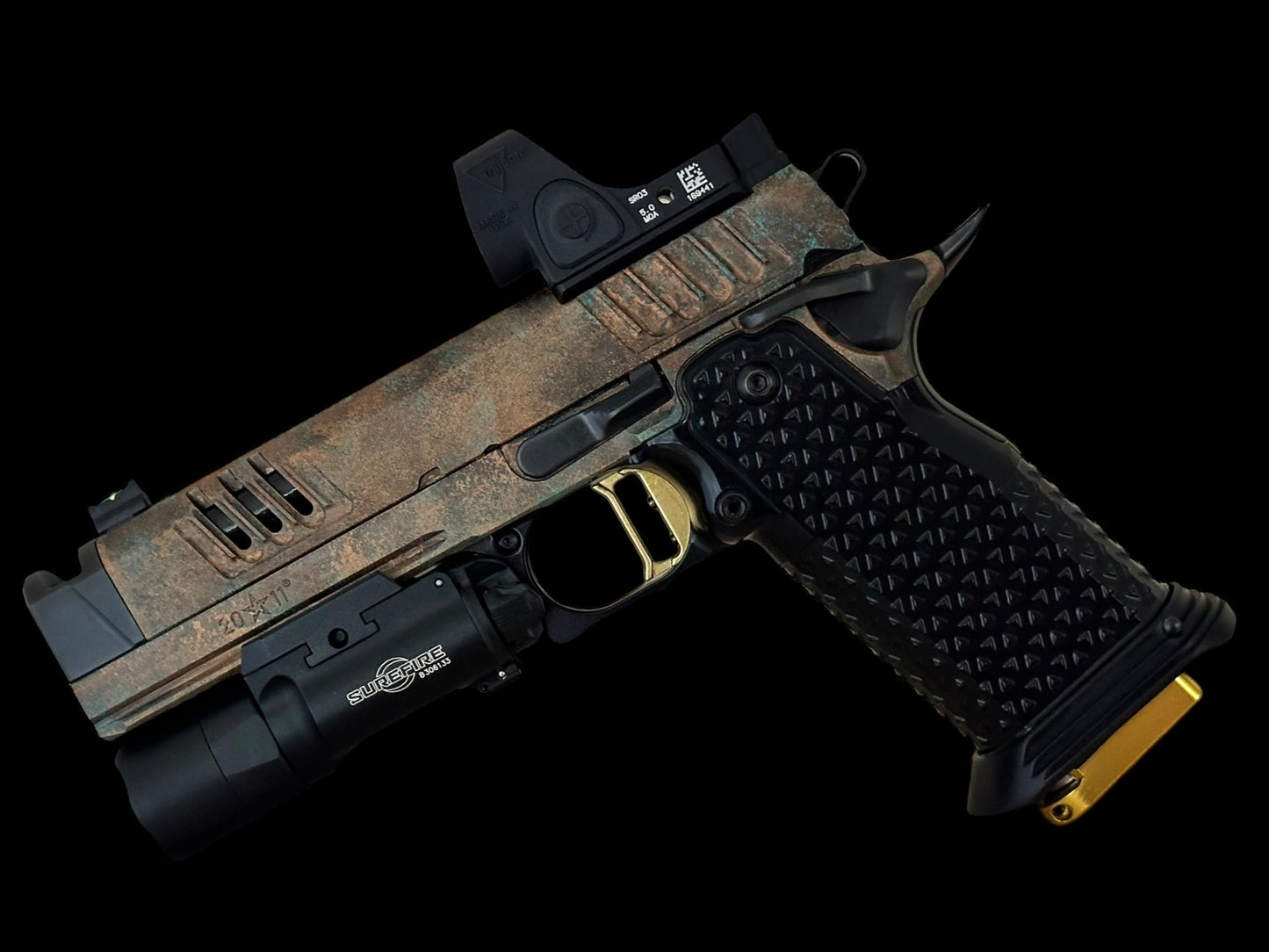 STACCATO CUSTOM XC SUNKEN SHIP EDITION WITH ATLAS METAL GRIPS GOLD TRIGGER SRO & X300