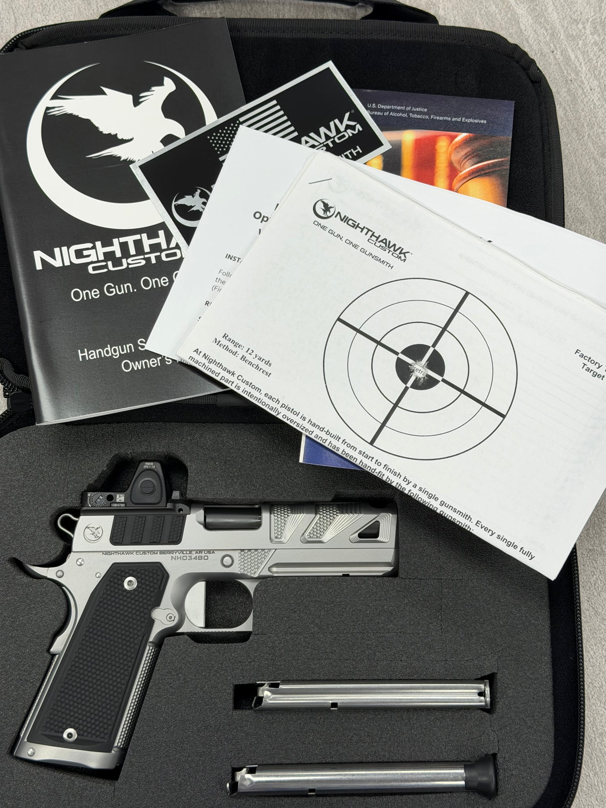 NIGHTHAWK CUSTOM ALPHA HAWK SINGLE STACK COMMANDER 9MM PORTED ((OPTIC NOT INCLUDED))