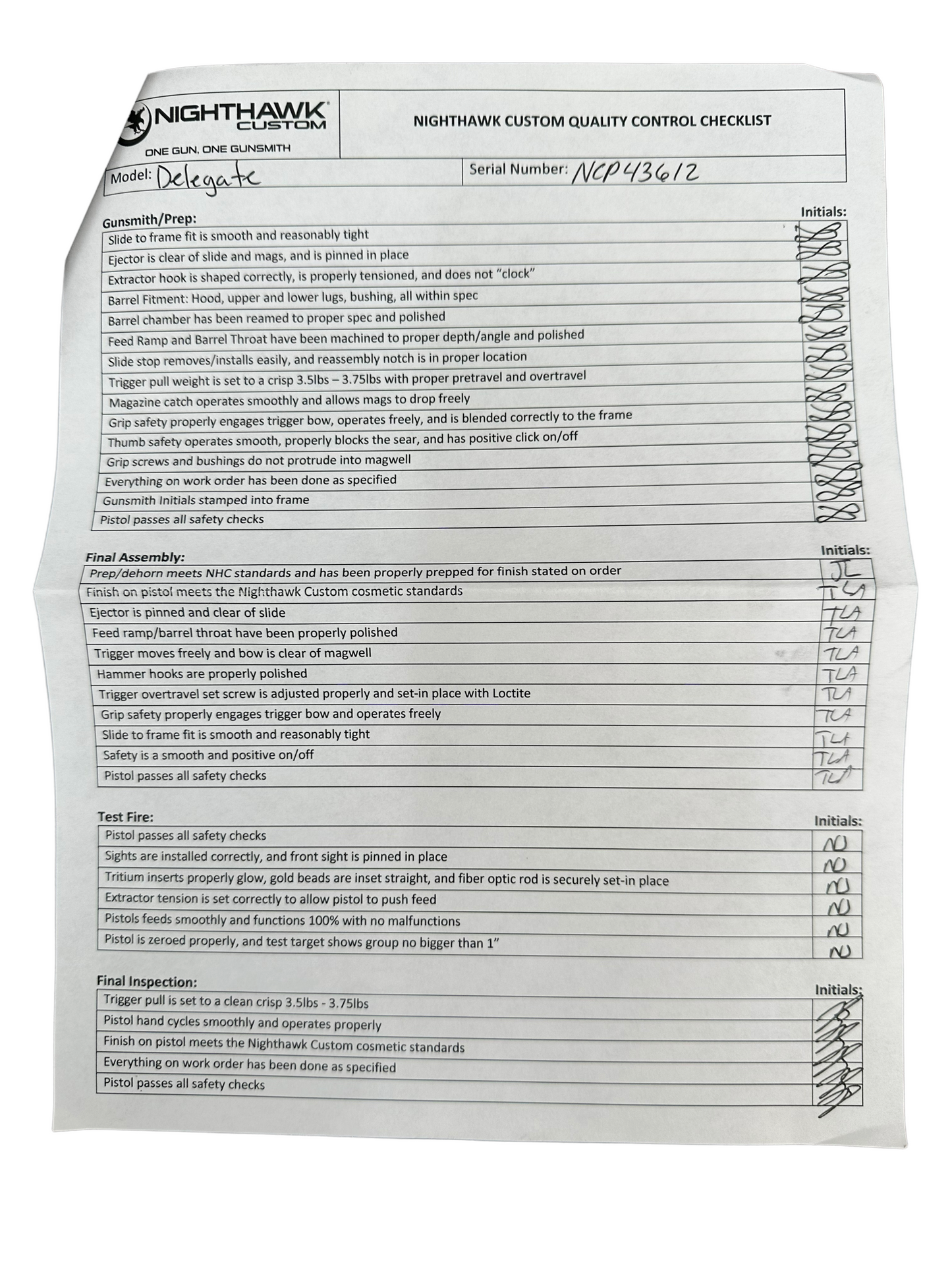 NIGHTHAWK CUSTOM 1911 DELEGATE COMM BLACK WITH HALO POLISHED PARTS .45 ACP