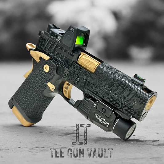 STACCATO CUSTOM C “VIKING” PORTED ENGRAVED IN BLACK/GOLD FINISH 9MM