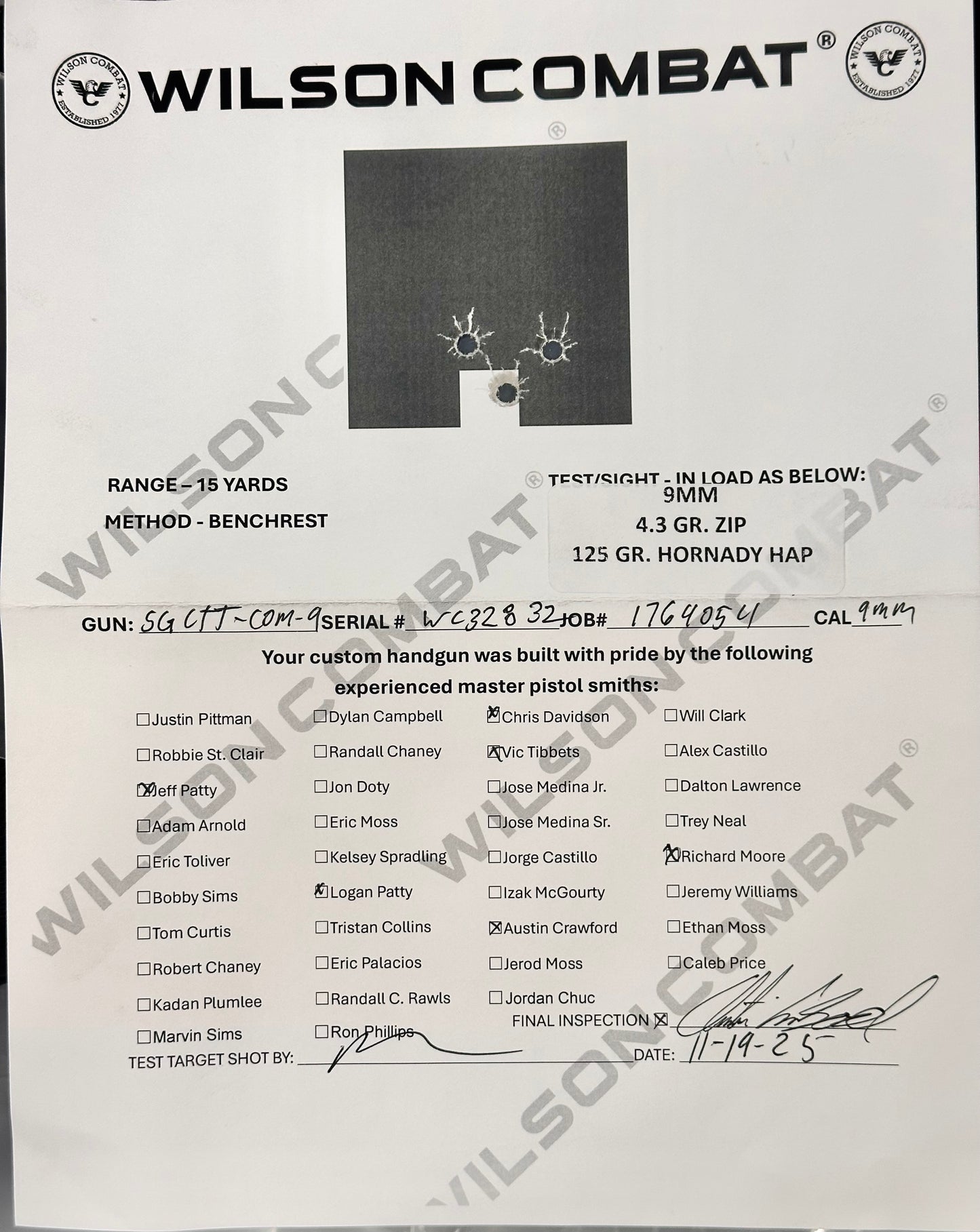 Wilson combat Super-grade Commander Special Two-Tone 9mm