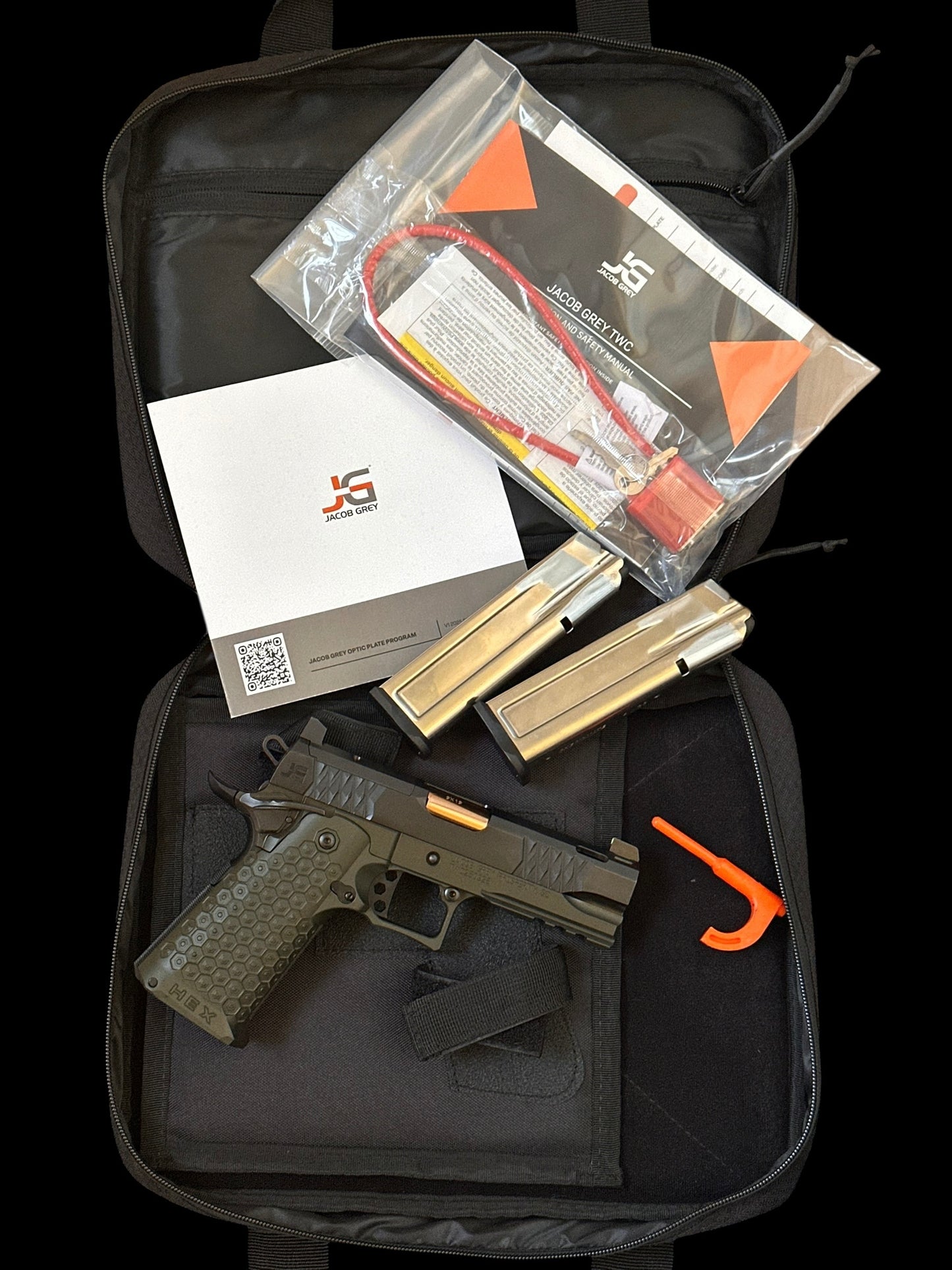 JACOB GREY TWC HEX PORTED 9MM 4.25” ROSE GOLD PVD BARREL