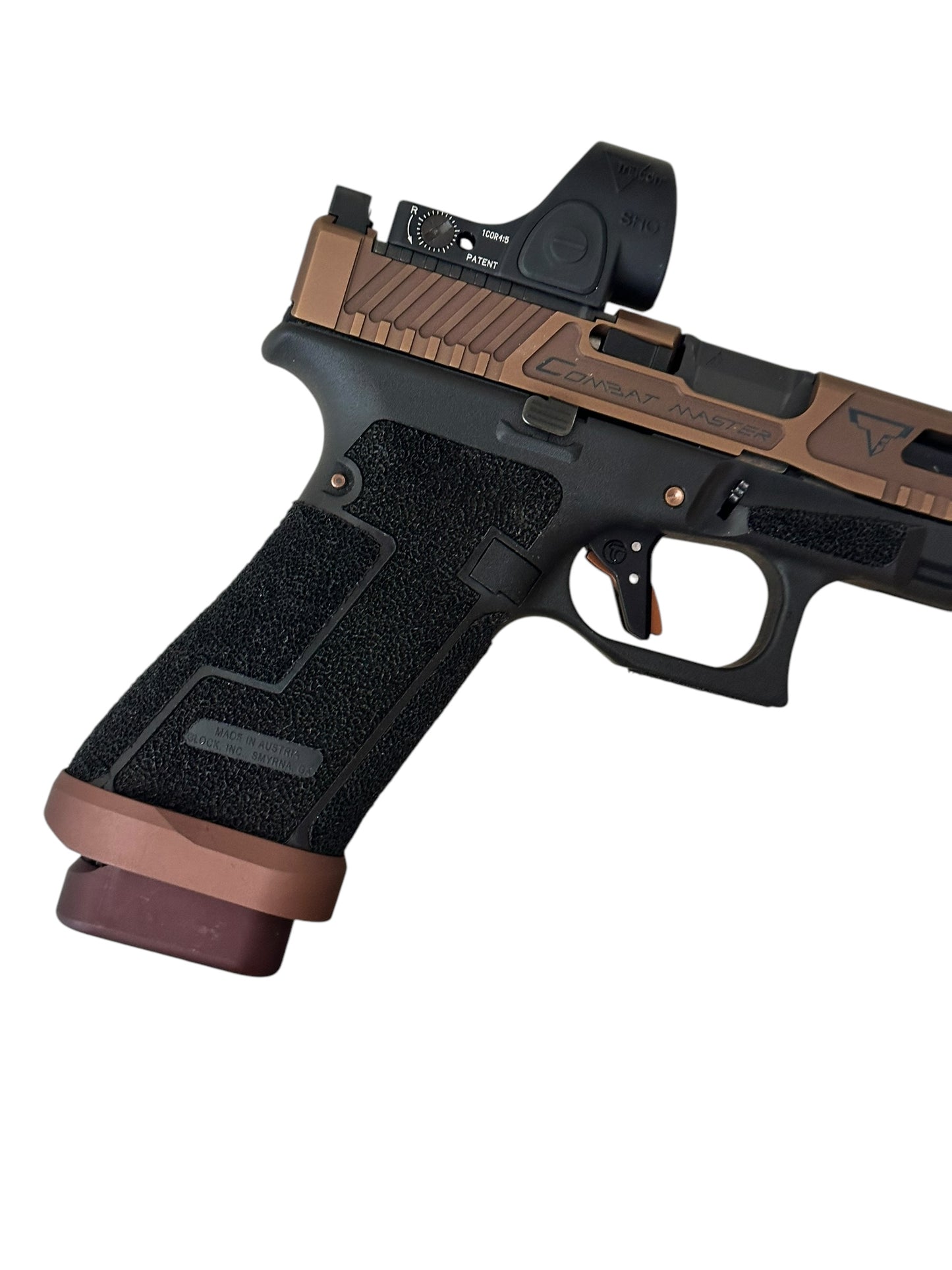 TARAN TACTICAL COMBAT MASTER GLOCK 45 COPPERHEAD XR WITH TRIJICON SRO.