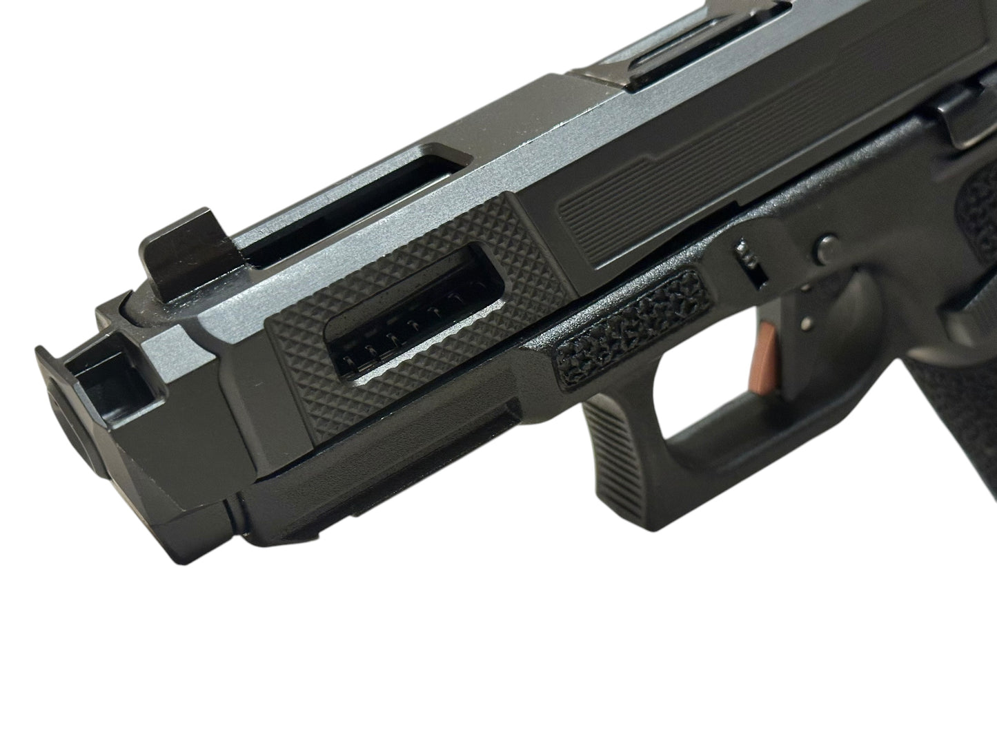 FULLY CUSTOMIZED RADIAN ARMS GLOCK 45 COMPENSATED WITH HOLOSUN AND TIMNEY TRIGGER ALPHA GOLD (pre owned)