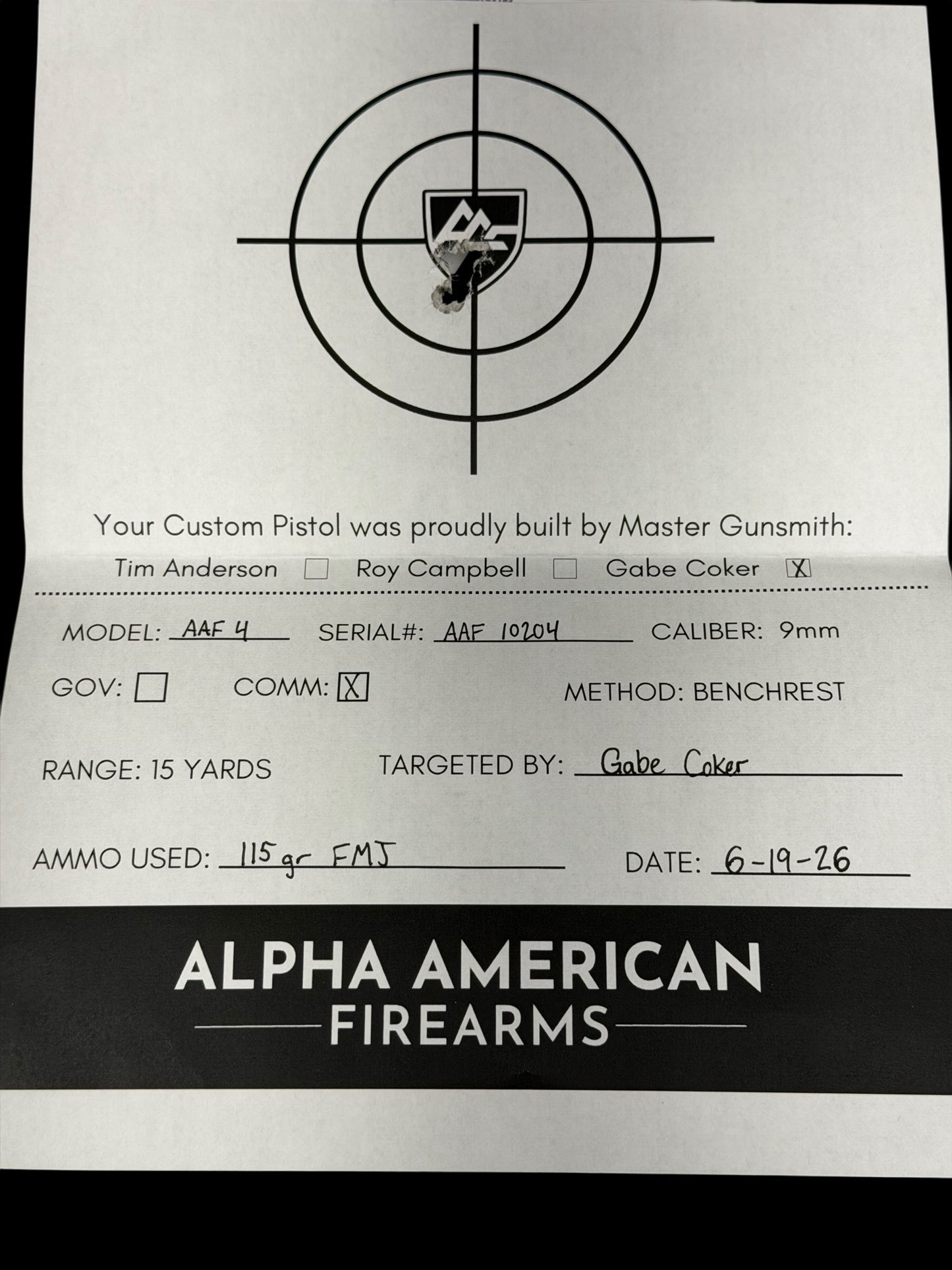 ALPHA AMERICAN AAF-4 PORTED COMMANDER DOUBLE STACK 9MM DLC CAMO/ROSE GOLD