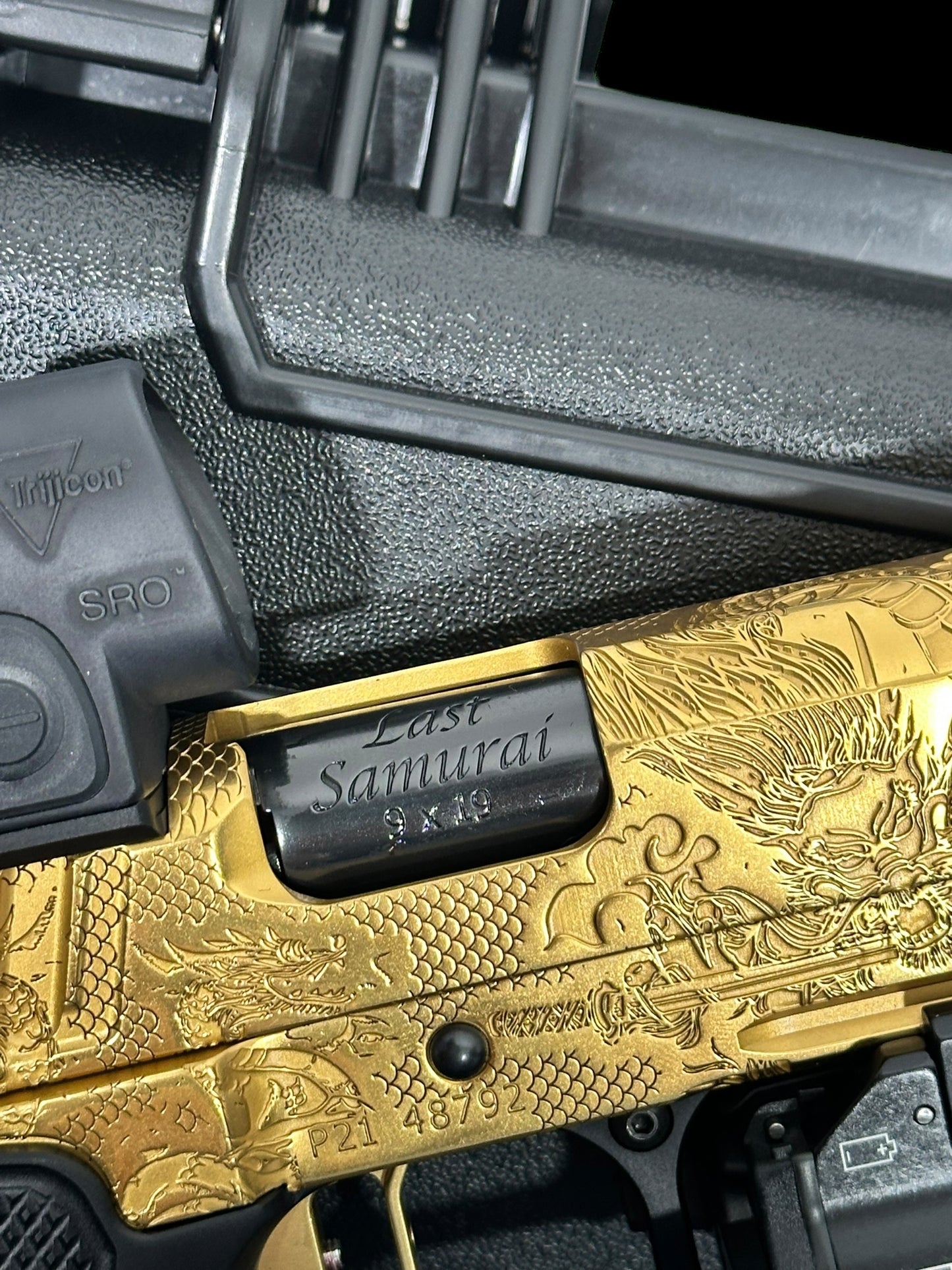 STACCATO CUSTOM P “LAST SAMURAI” PORTED ENGRAVED IN POLISHED GOLD TIN (PVD)