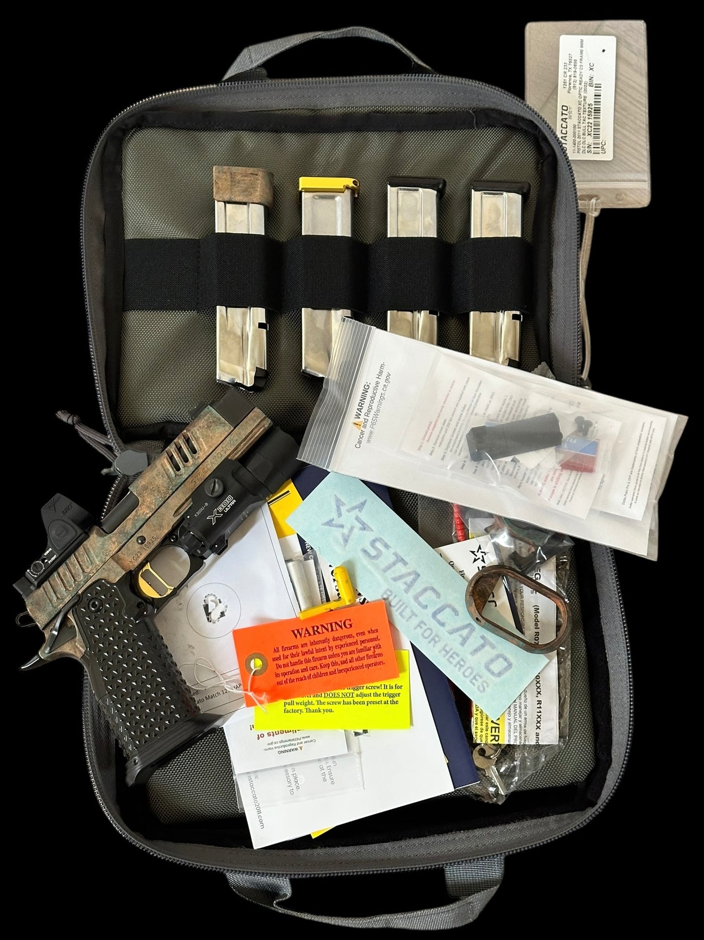 STACCATO CUSTOM XC SUNKEN SHIP EDITION WITH ATLAS METAL GRIPS GOLD TRIGGER SRO & X300