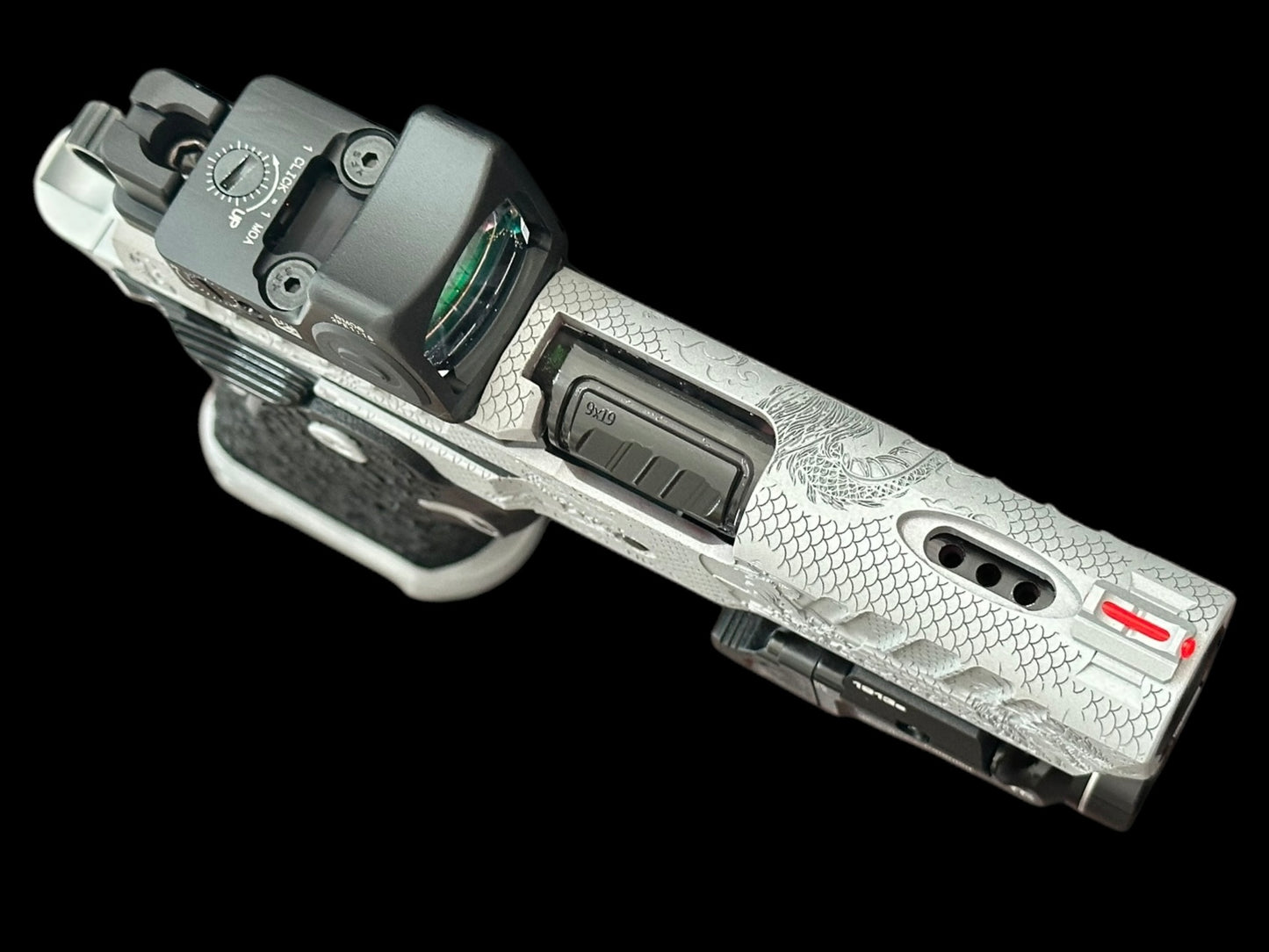 STACCATO CUSTOM CS PORTED 3.5” “THE LAST SAMURAI” ENGRAVED WITH RMR AND LIGHT IN GREY FINISH