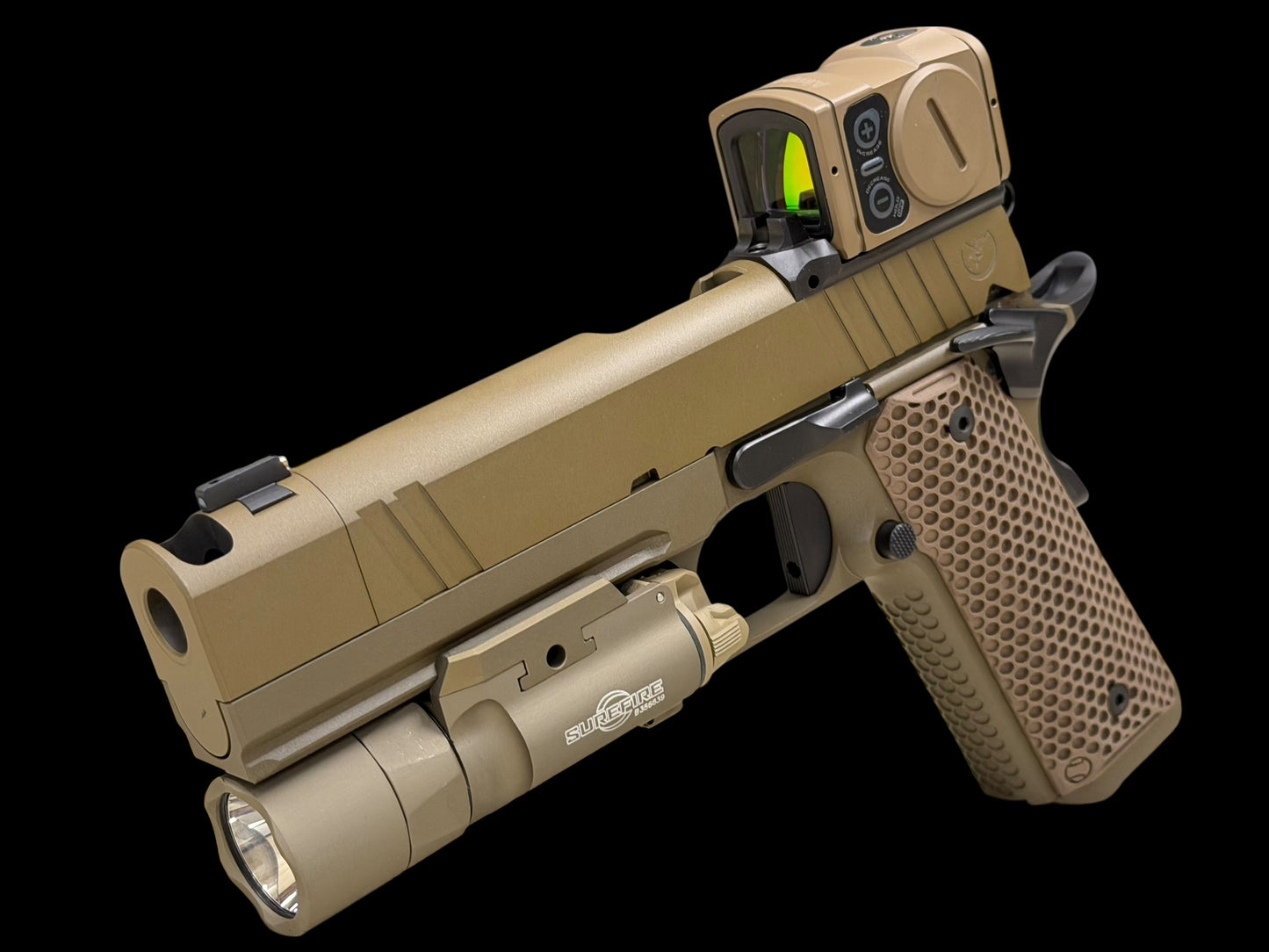 NIGHTHAWK CUSTOM SANDHAWK SINGLE STACK 9mm WITH ACRO P2 AND X300