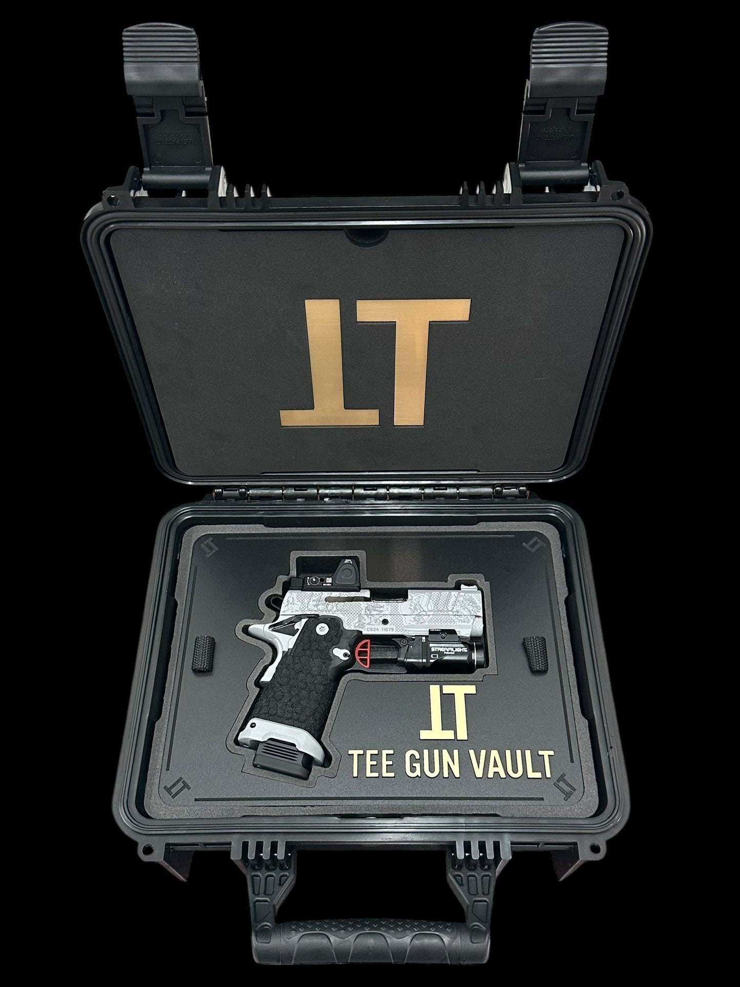 STACCATO CUSTOM CS PORTED 3.5” “THE LAST SAMURAI” ENGRAVED WITH RMR AND LIGHT IN GREY FINISH