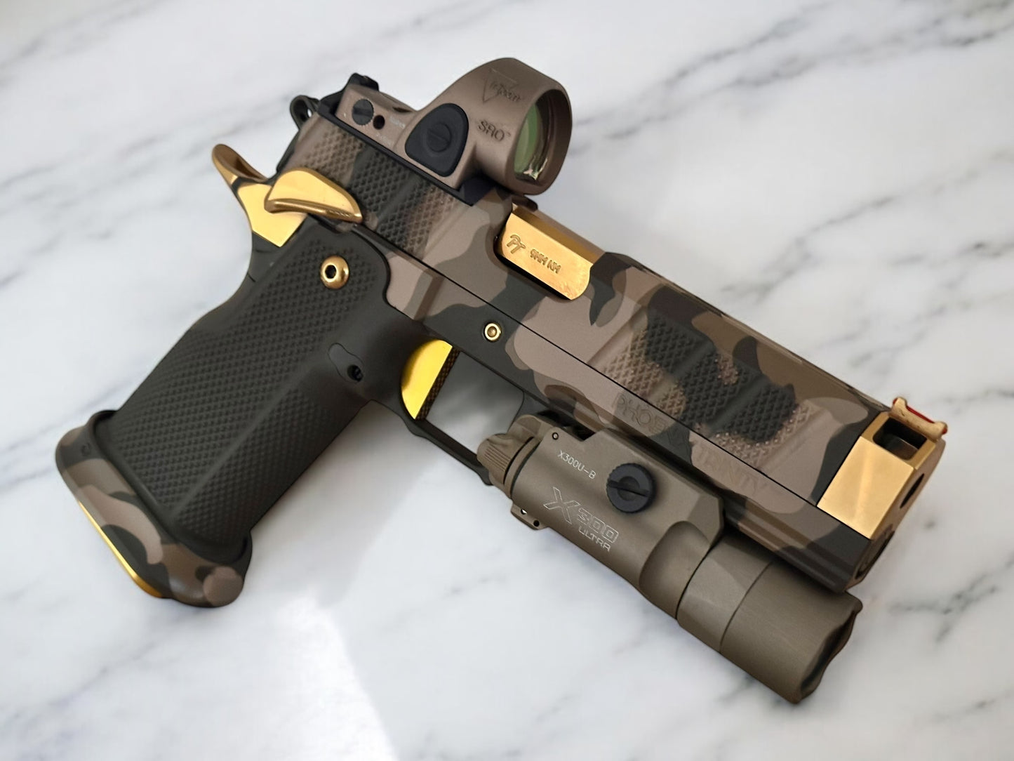 PHOENIX TRINITY H SERIES H PRO DOUBLE STACK EVO GRIPS WITH SRO AND X300 9MM MULTICAM