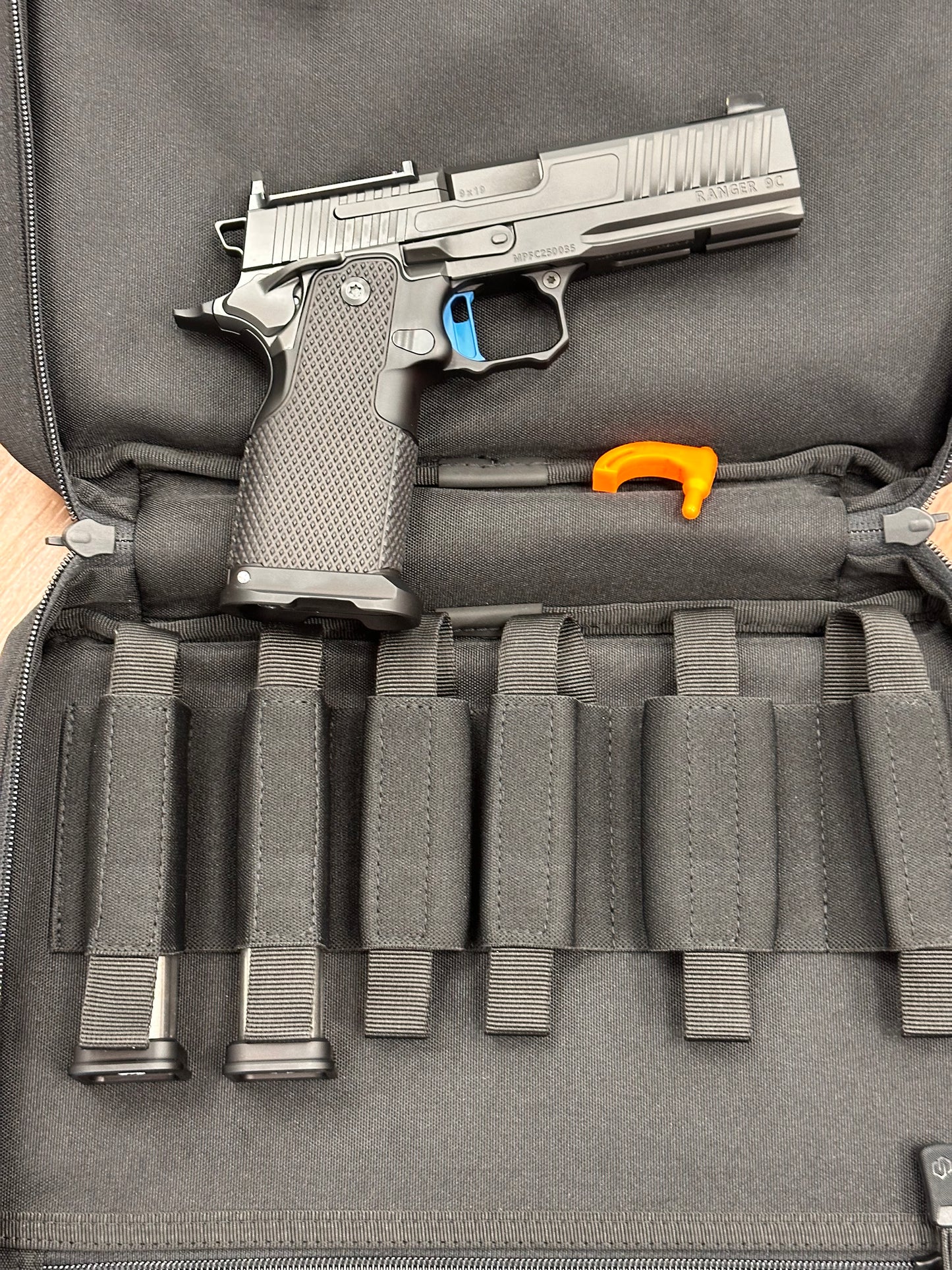 MILLER PRECISION RANGER 9C PORTED 9MM PISTOL - 4.4" BLACK WITH BLUE TRIGGER