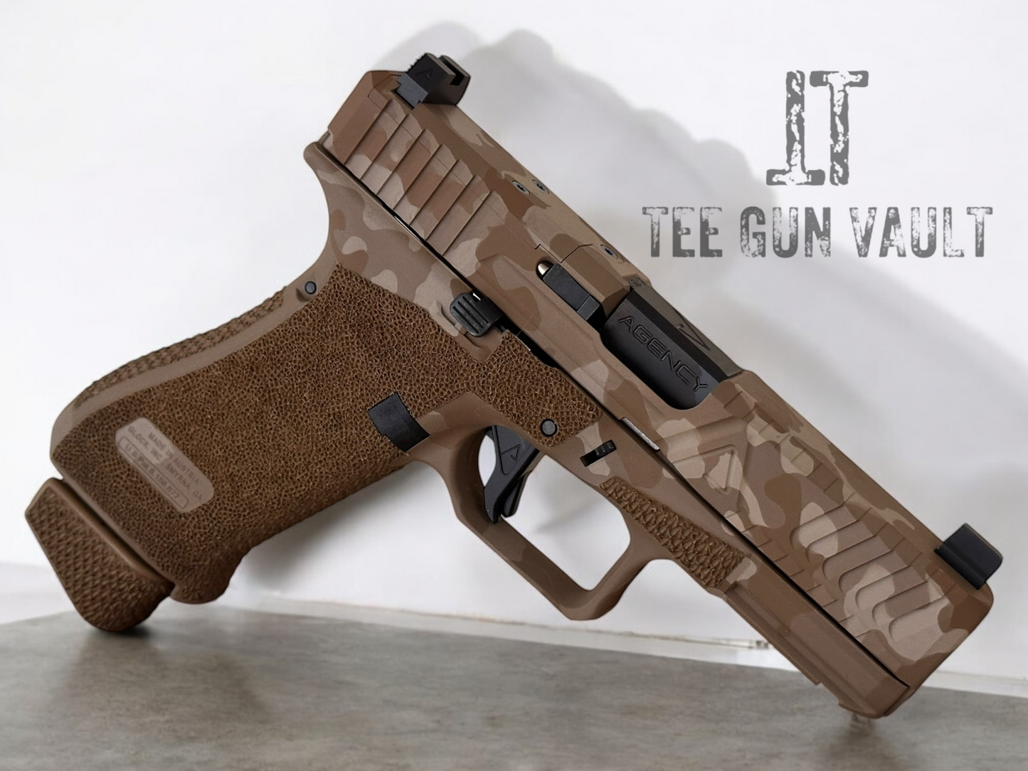 AGENCY ARMS GLOCK 19X FULL BUILD DESERT CAMO AOS