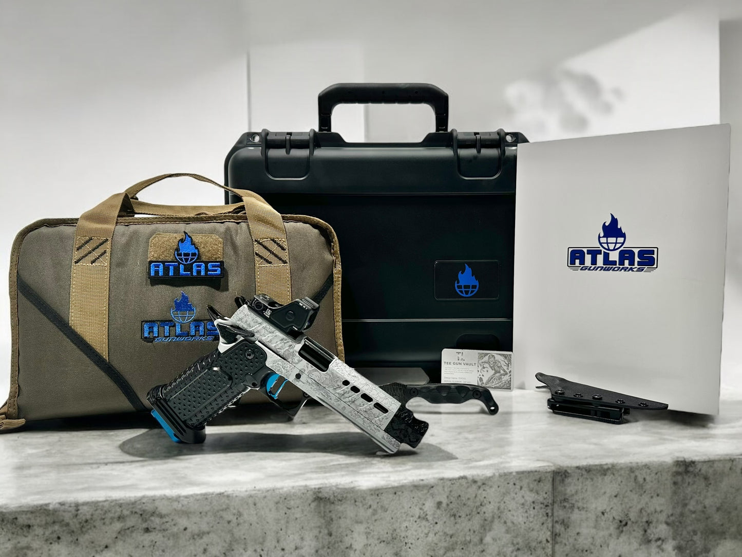 ATLAS GUNWORKS EREBUS “GHOUL” CUSTOM 1 OF 1 WITH TRJICON RMR HD AND STROUP KNIVES BRAVO-5