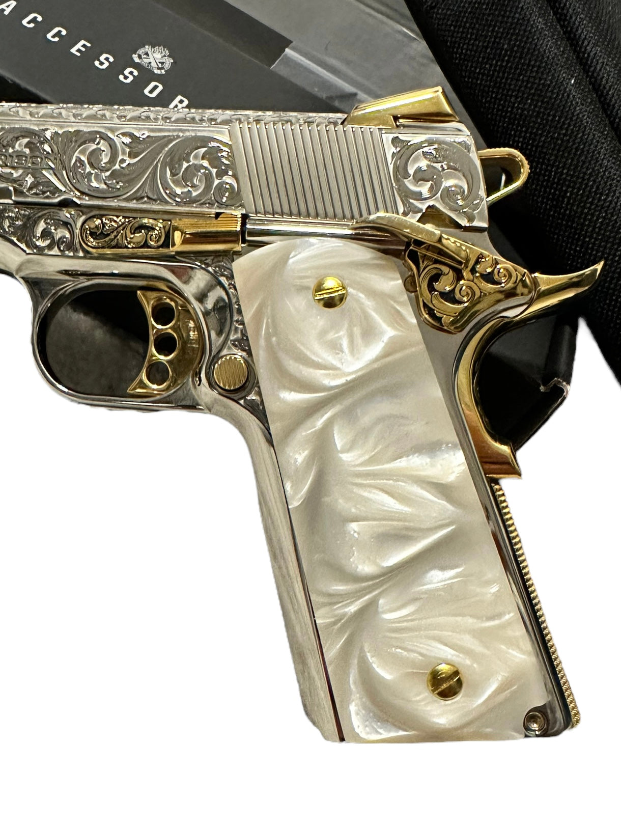 SPRINGFIELD GARRISON FULLY ENGRAVED POLISHED AND NICKEL & 24K GOLD PLATED