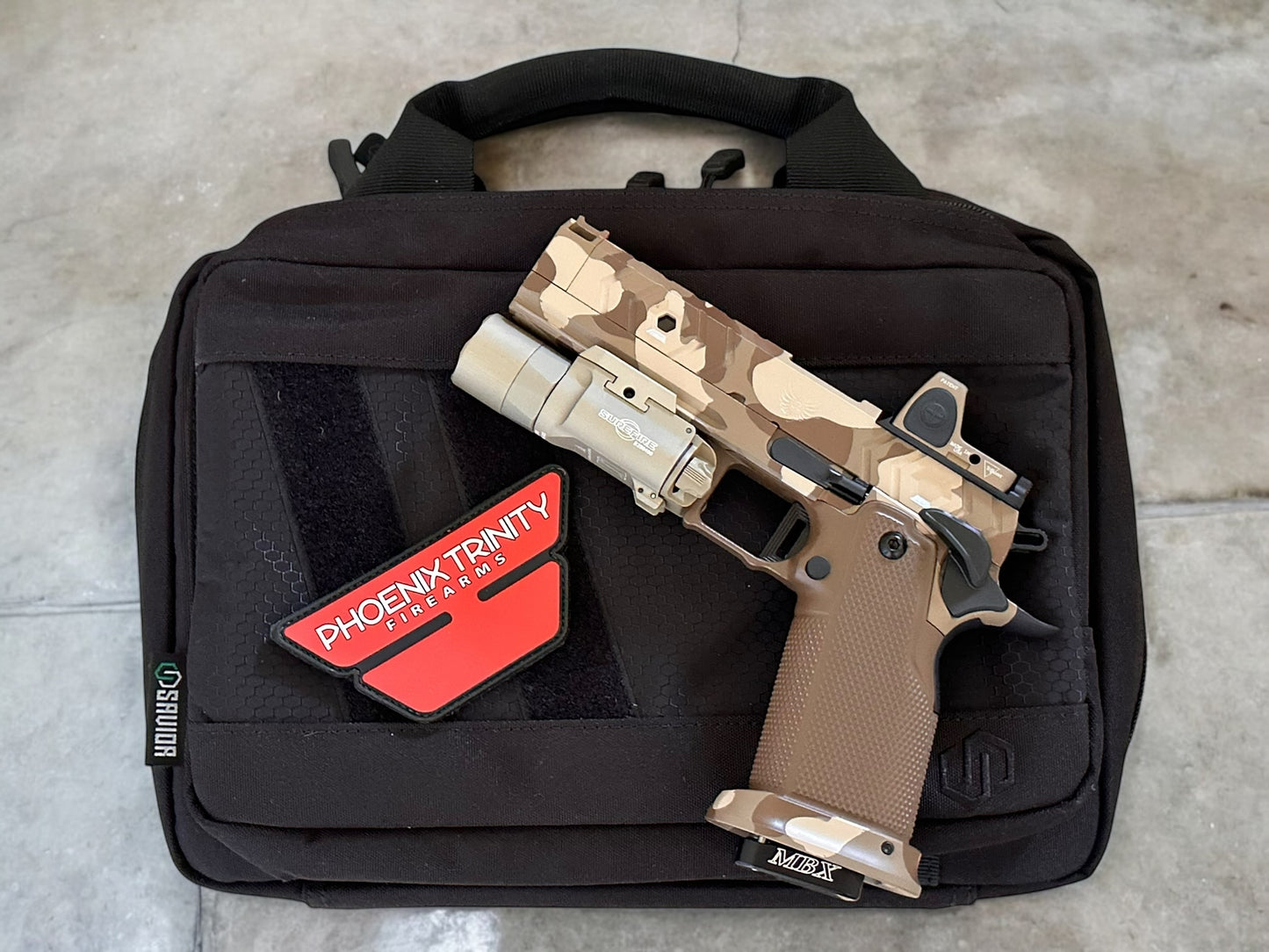 PHOENIX TRINITY 2011 H-TAC DESERT WITH PRO GRIPS 9MM RMR AND X300