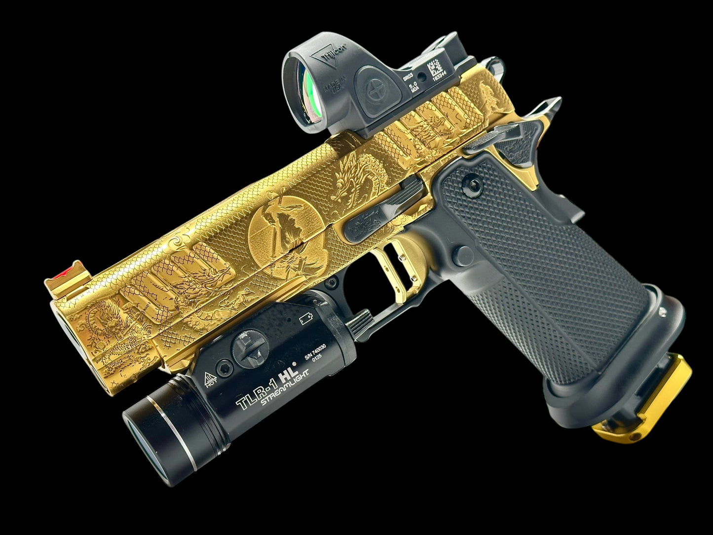 STACCATO CUSTOM P “LAST SAMURAI” PORTED ENGRAVED IN POLISHED GOLD TIN (PVD)